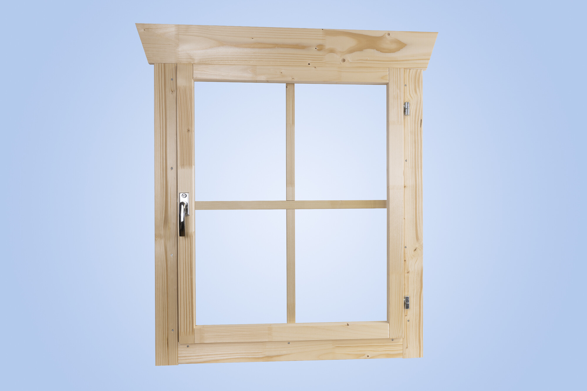 Single window, right hinge 57,5x 70,5 cm, 28mm, untreated