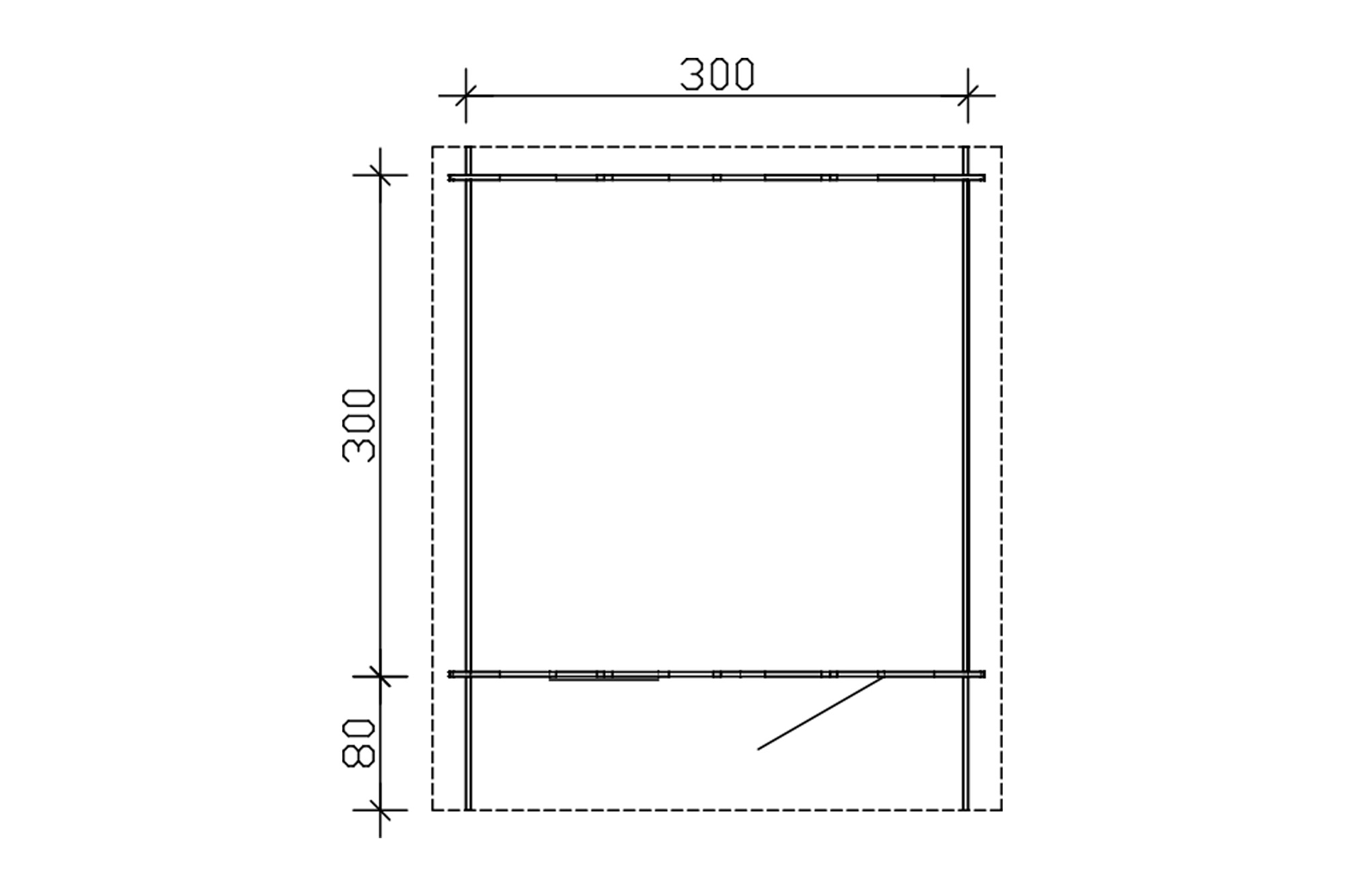 Abri de jardin COMO 300x300cm, 28mm, non traité