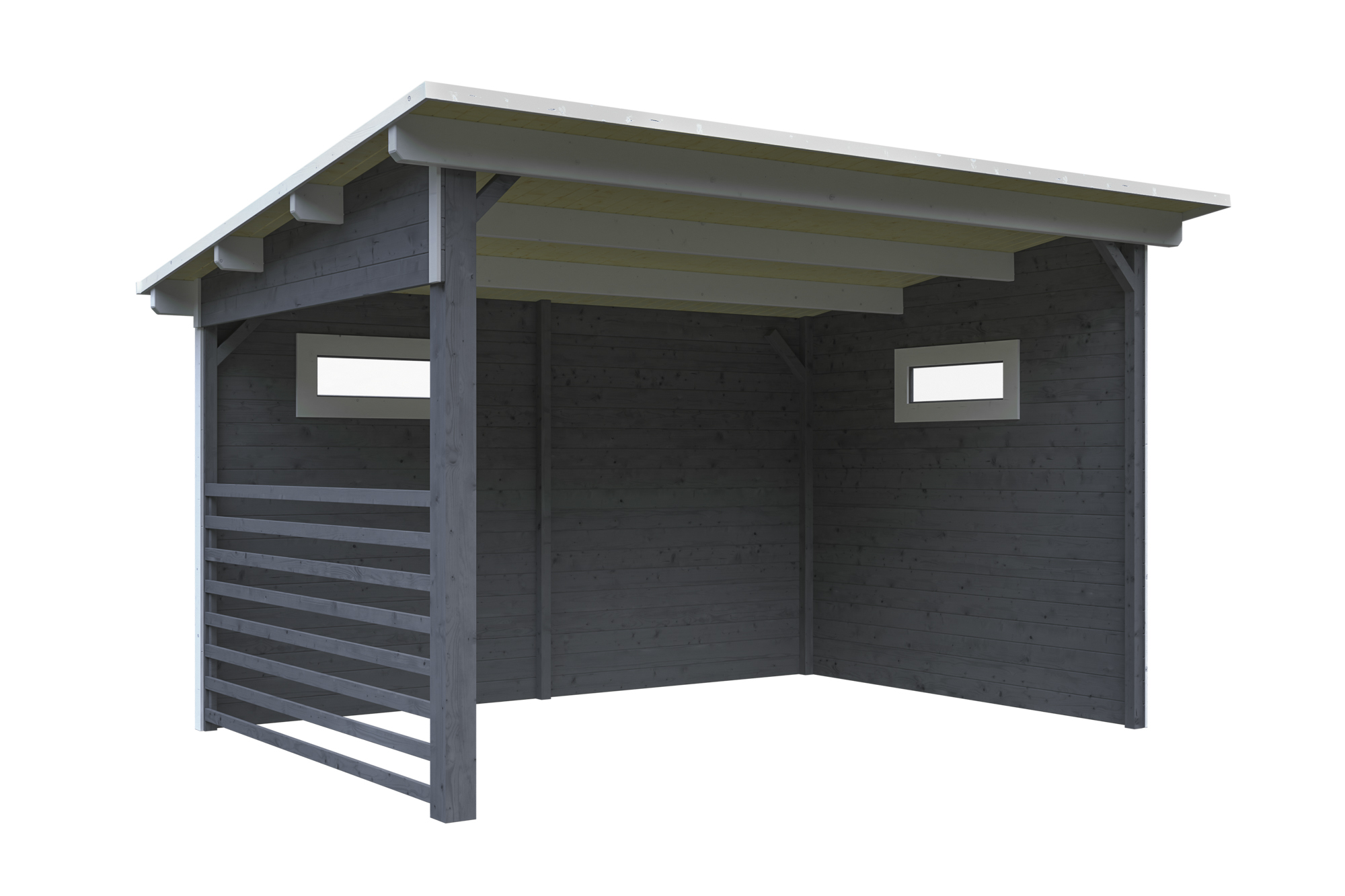 Unterstand Vimmerby, 370x250cm, schiefergrau