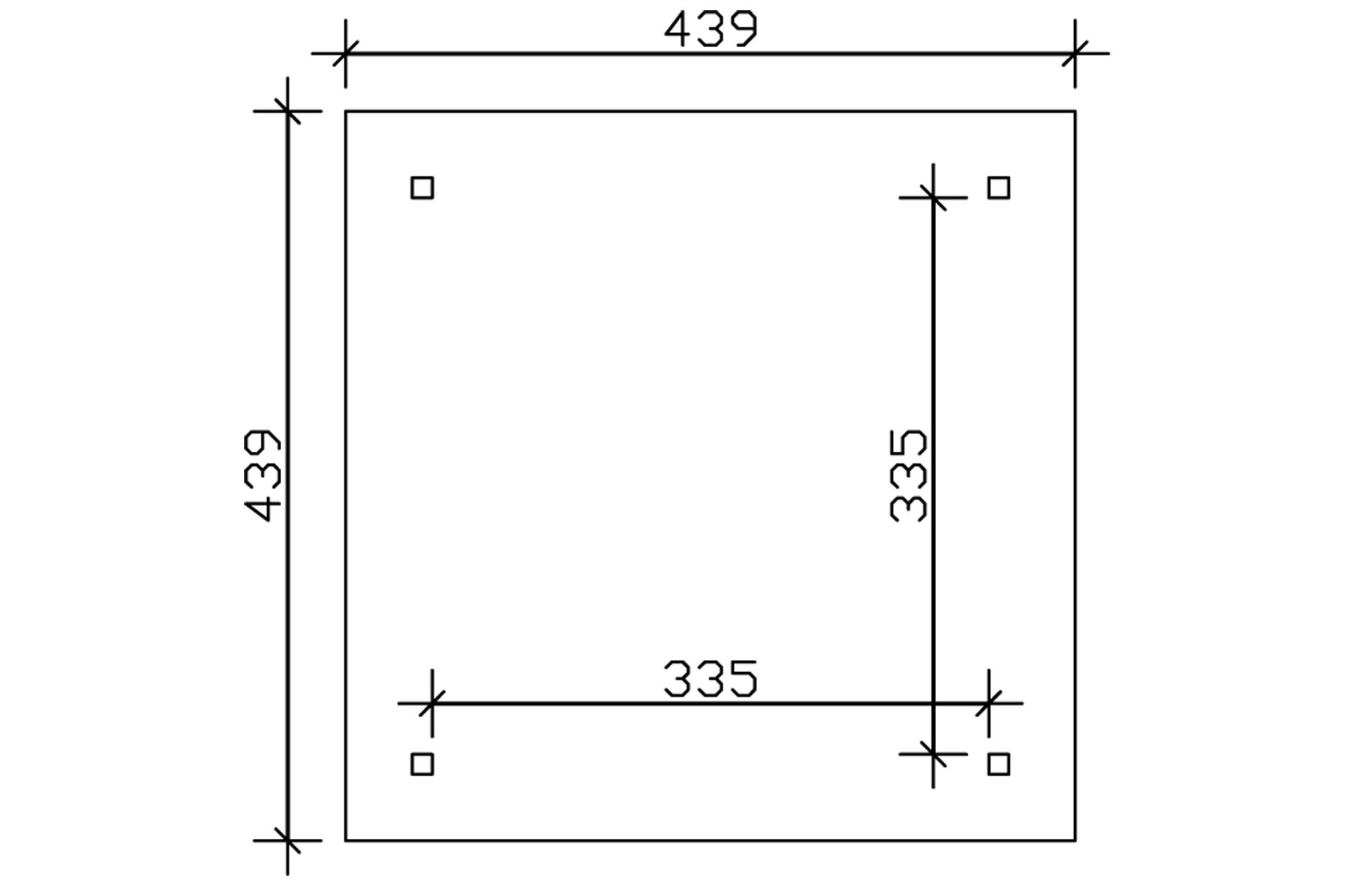Grafik (Grundriss): Pavillon Cannes 439 x 439 cm
