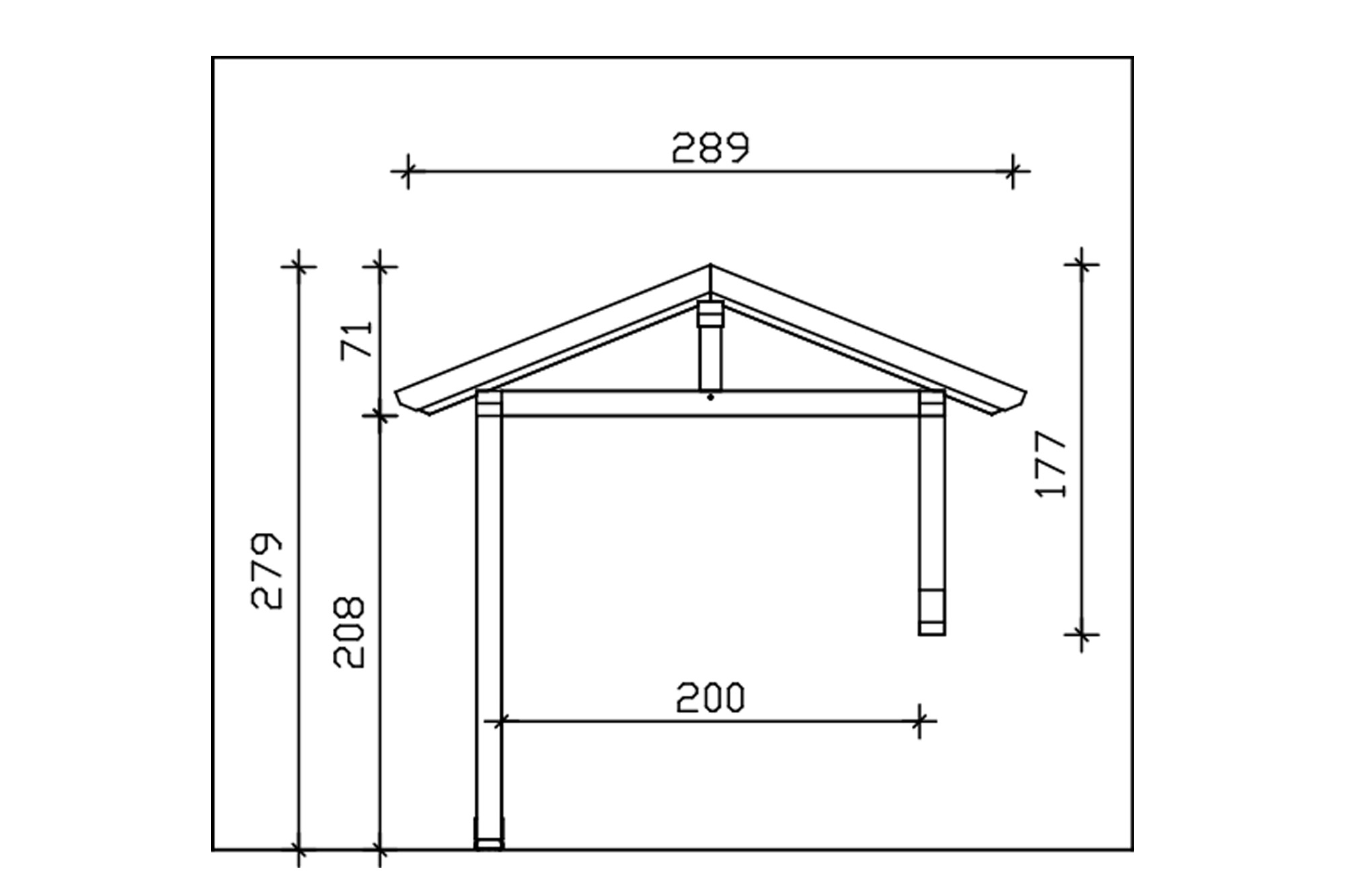 Canopy Stralsund type 3, 289 x 116 cm, white