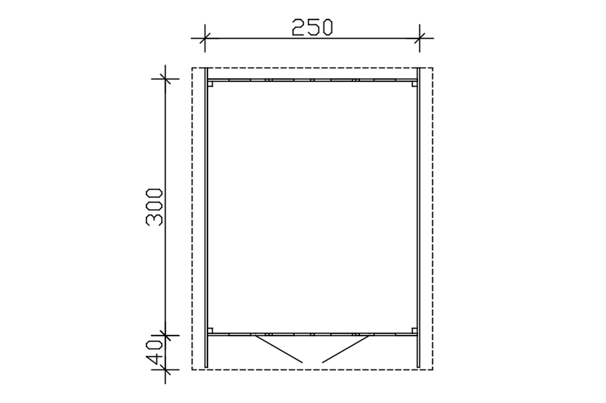 Abri de jardin HENGELO 250x300cm, 28mm, traitement coloré rouge suédois