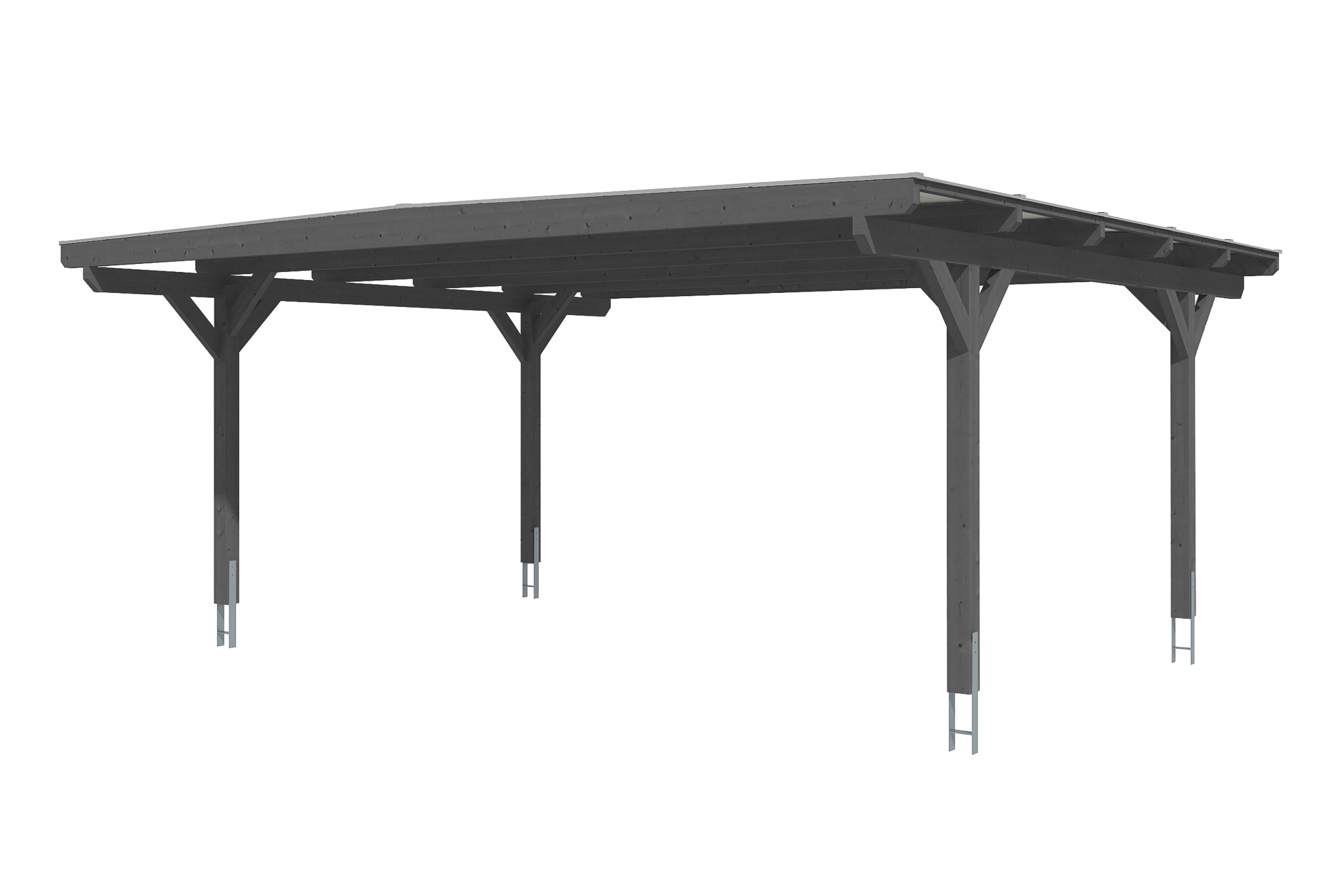 Produktbild: Carport Odenwald 640 x 541 cm, farblich behandelt in schiefergrau