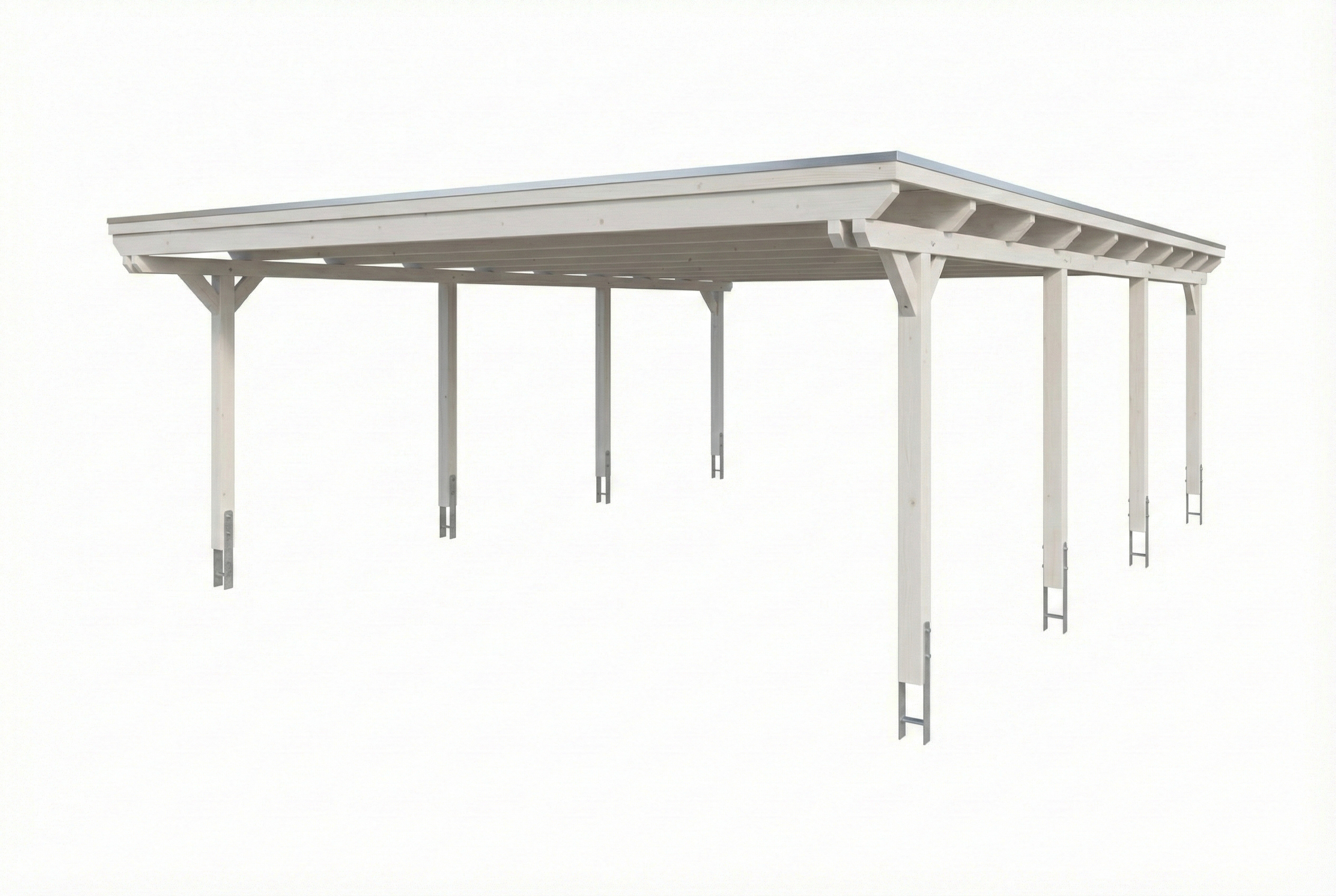 Carport Emsland 609 x 846 cm met EPDM dak, wit