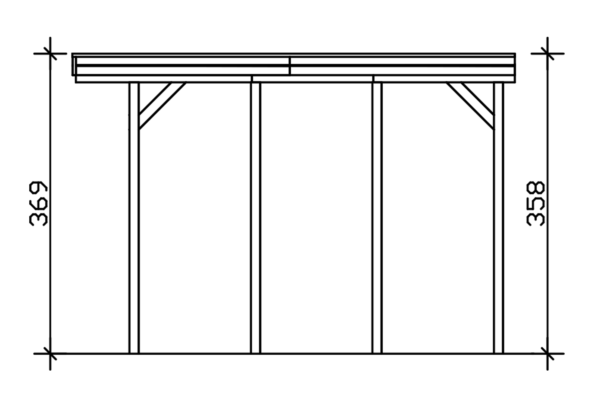 Caravan-Carport Friesland 402 x 555 cm, avec panneaux de toit en acier, noyer