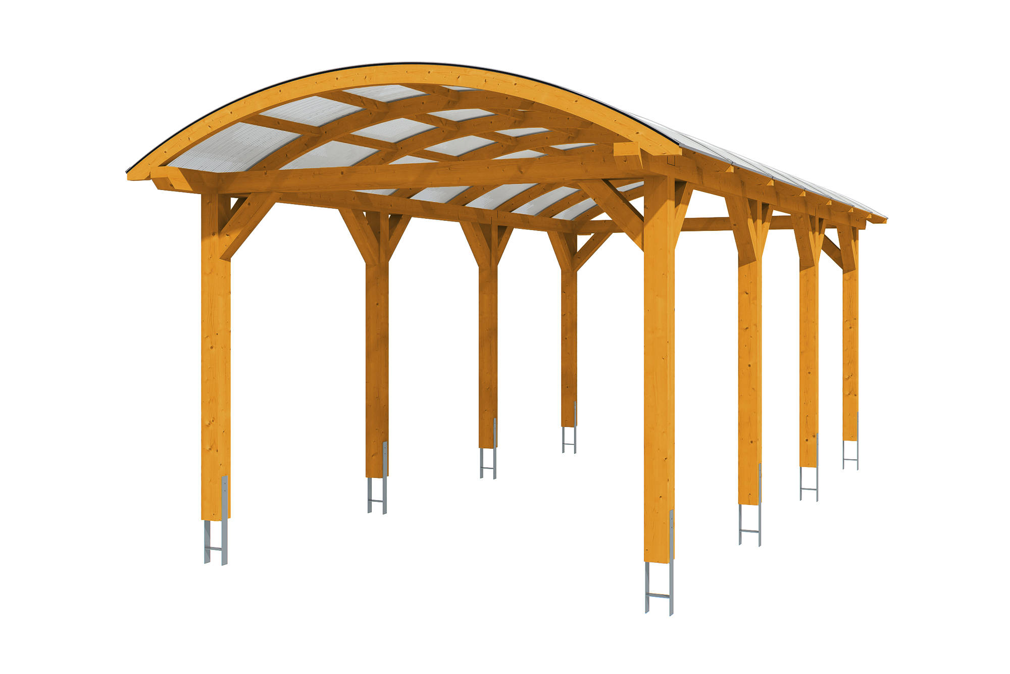 Produktbild: Carport Franken 376 x 755 cm, farblich behandelt in eiche hell