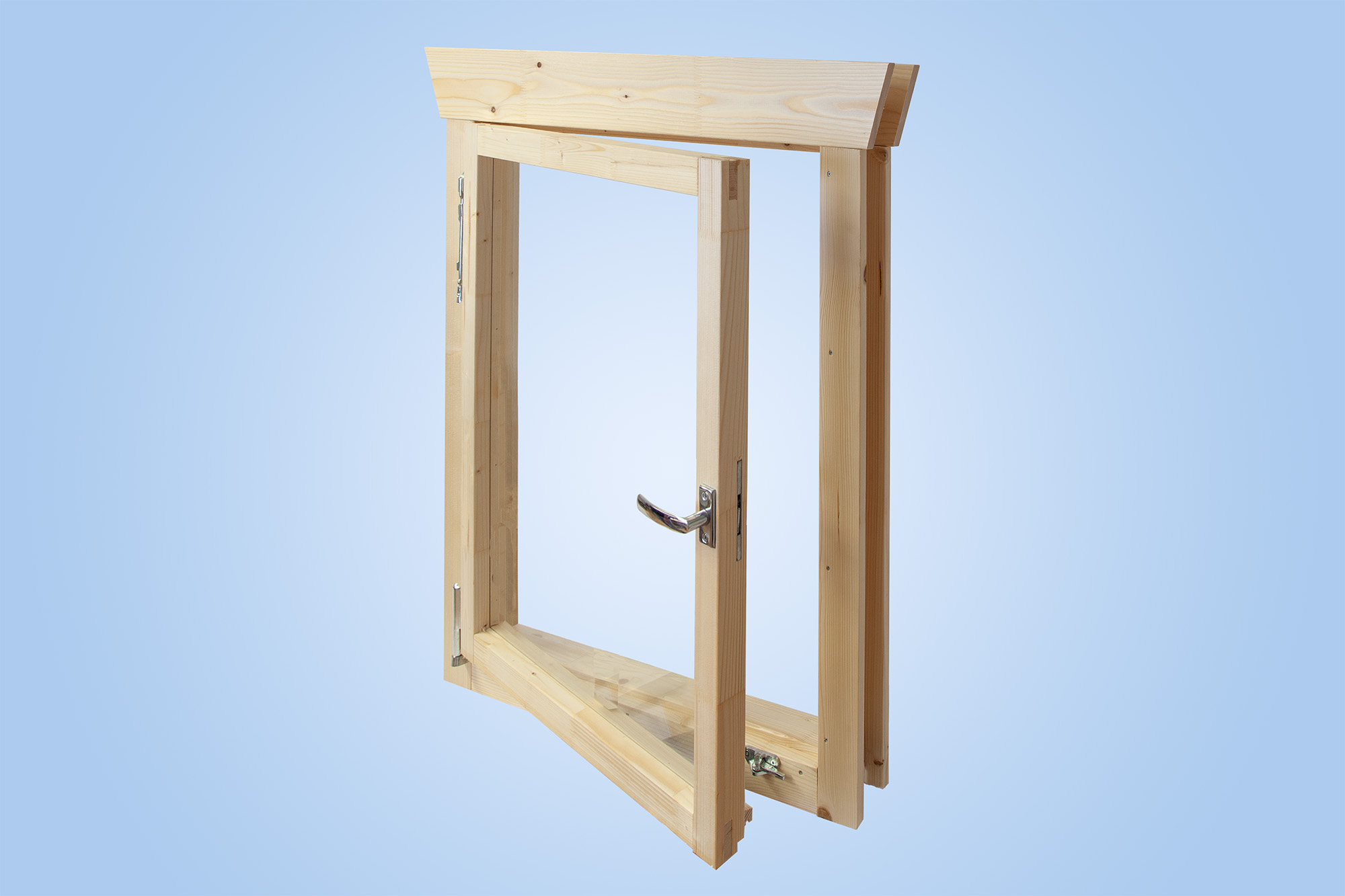 Fenster geöffnet (zur Seite gedreht), Darstellung ohne Sprossen