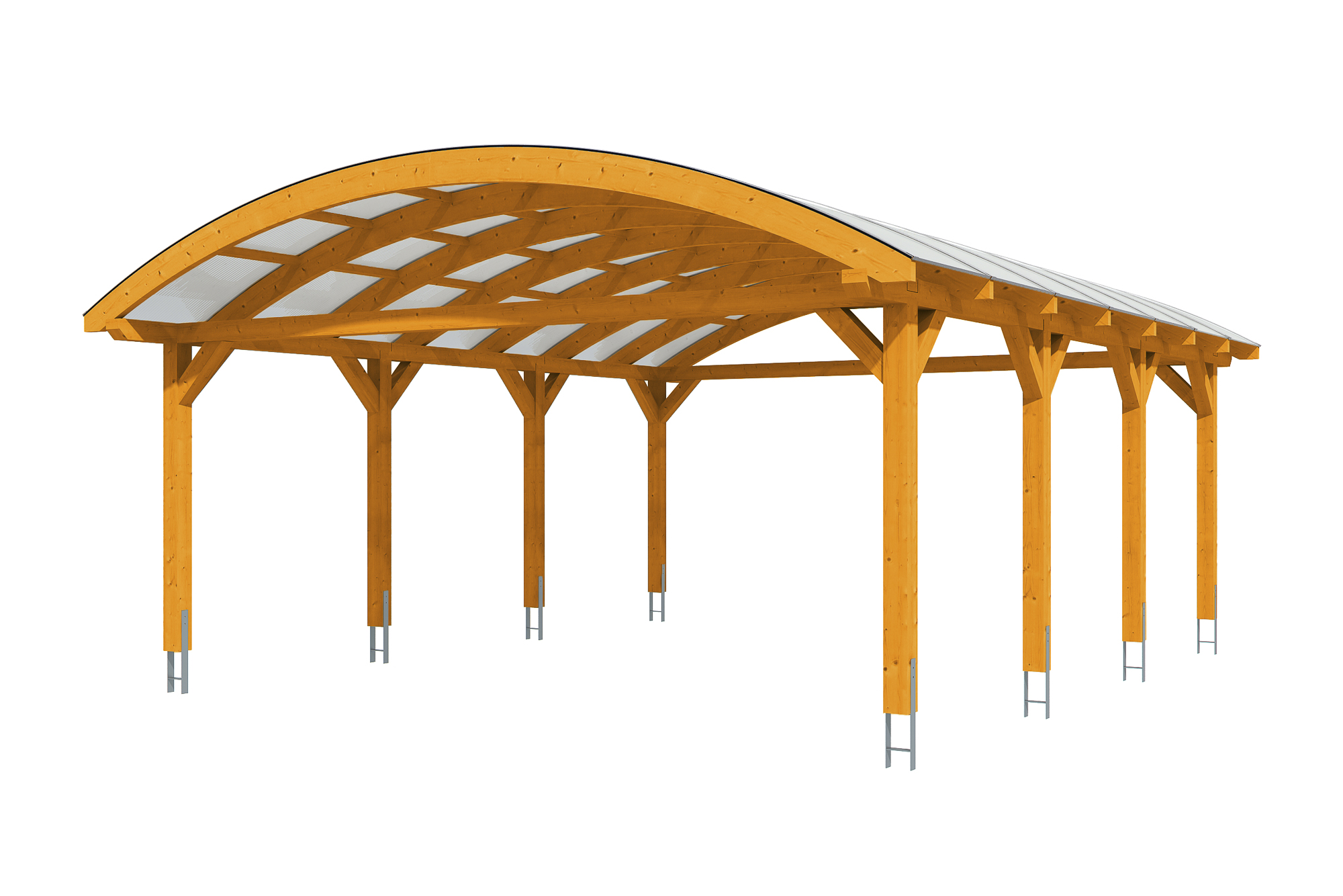 Produktbild: Carport Franken 635 x 755 cm, farblich behandelt in eiche hell