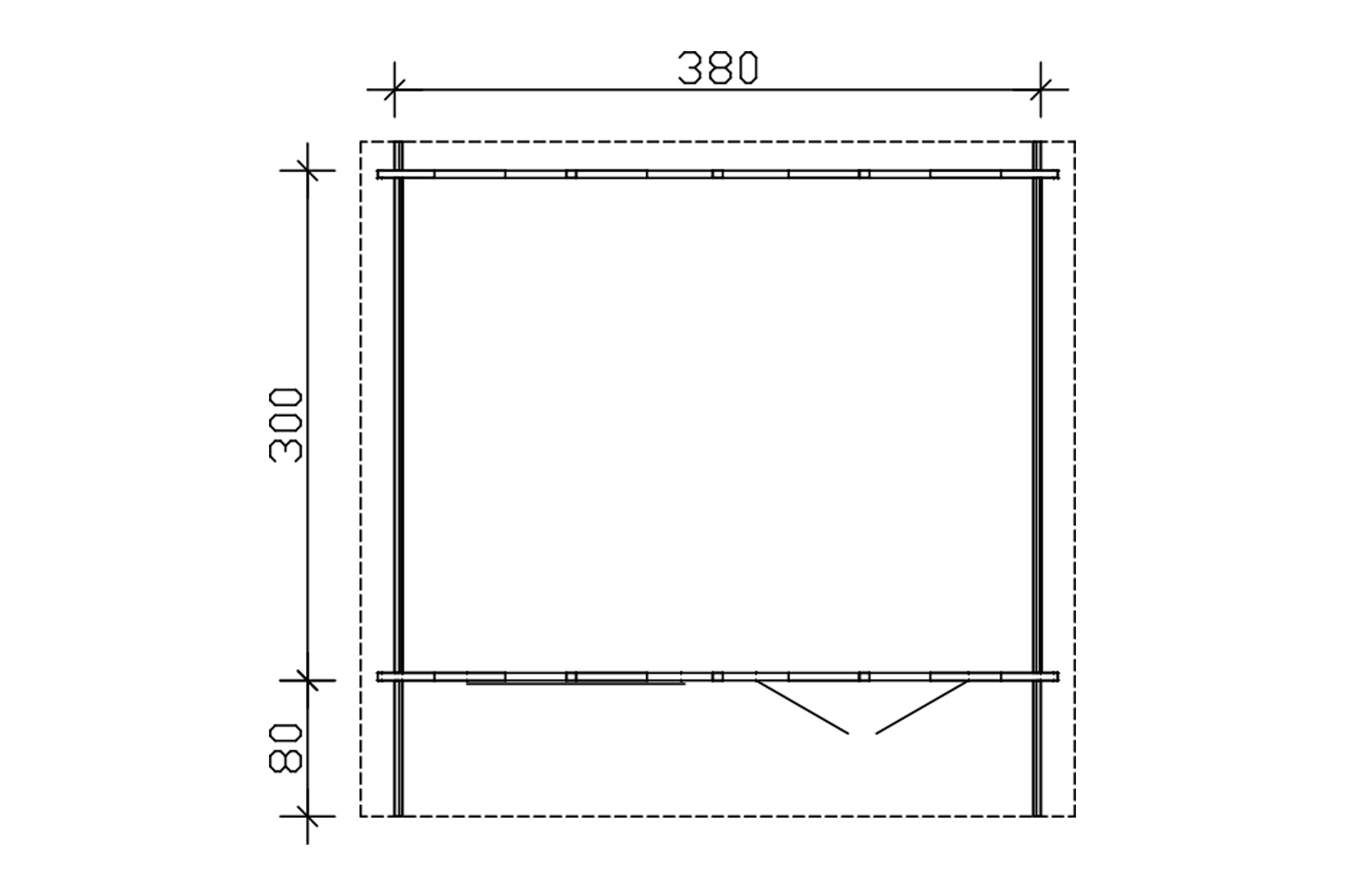 Chalet de jardin STAVANGER 380x300cm, 45mm, non traité