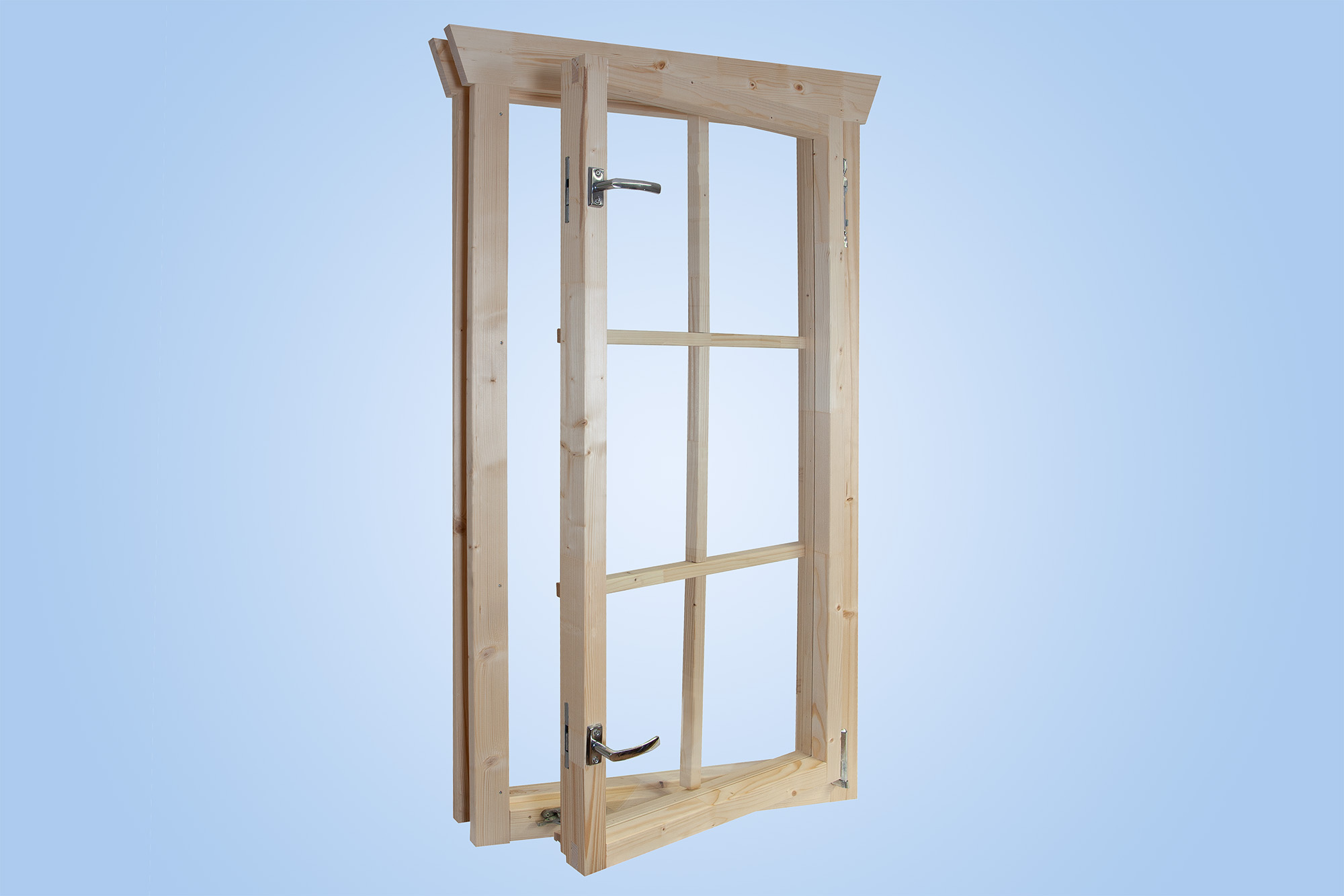 Fenster geöffnet (zur Seite gedreht), Darstellung ohne Sprossen