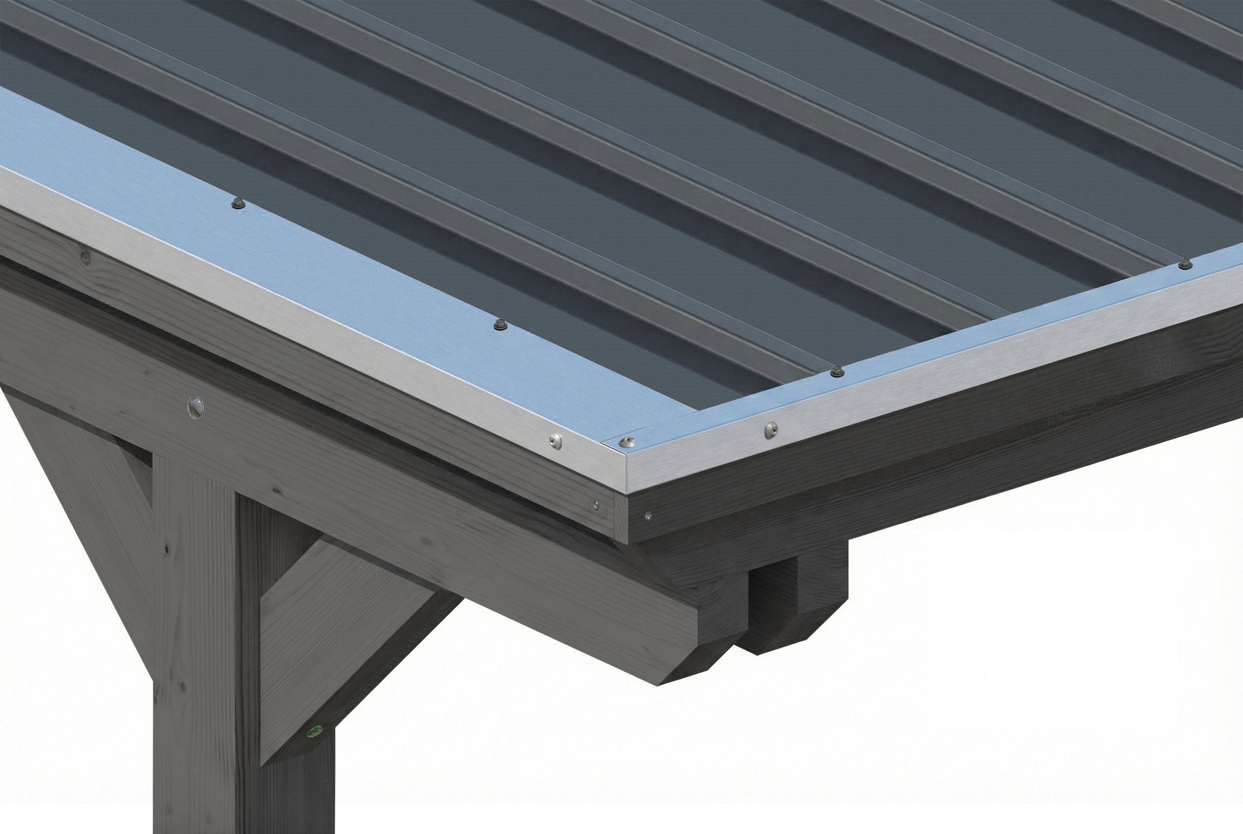 Carport Emsland 340 x 604 cm, stalen dakplaten met anticondensvlies, leigrijs