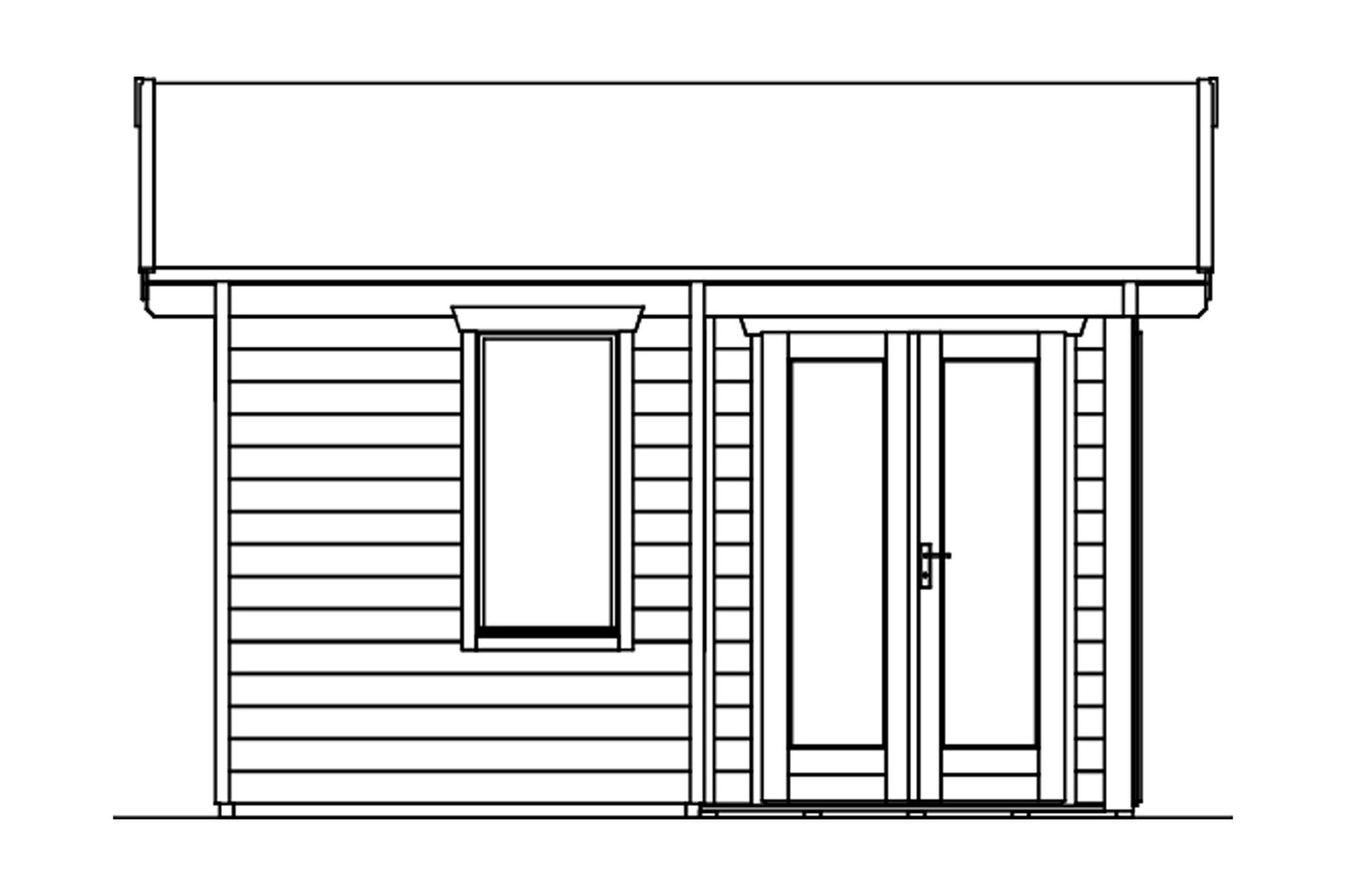 Log cabin Utrecht, 460 x 380 cm, slate-grey