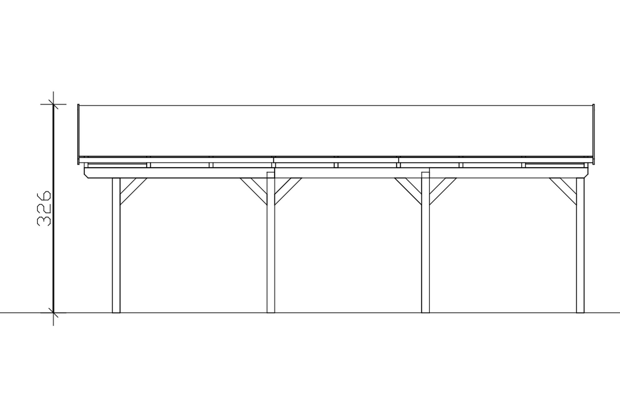 Carport Fichtelberg 423 x 808 cm, black shingles, colour pre-treated white