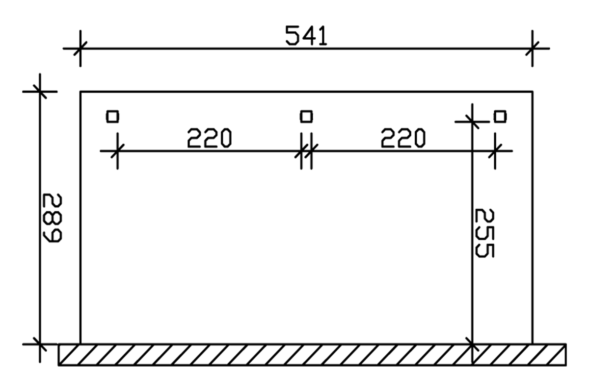 Grafik (Grundriss): Terrassenüberdachung Venezia 541x289 cm
