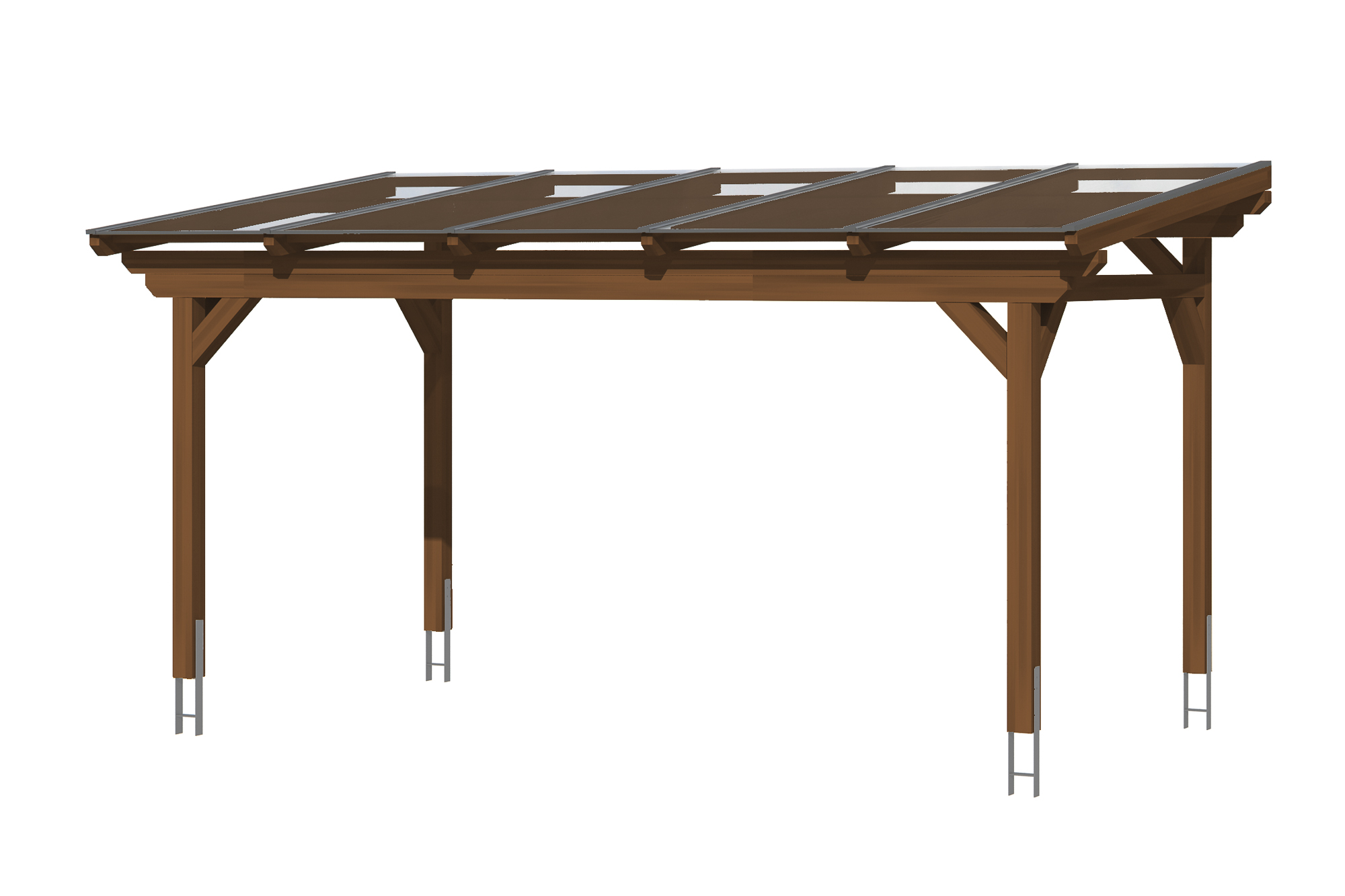 Produktbild: Terrassenüberdachung Sanremo, Breite 541 cm, farblich behandelt in nussbaum