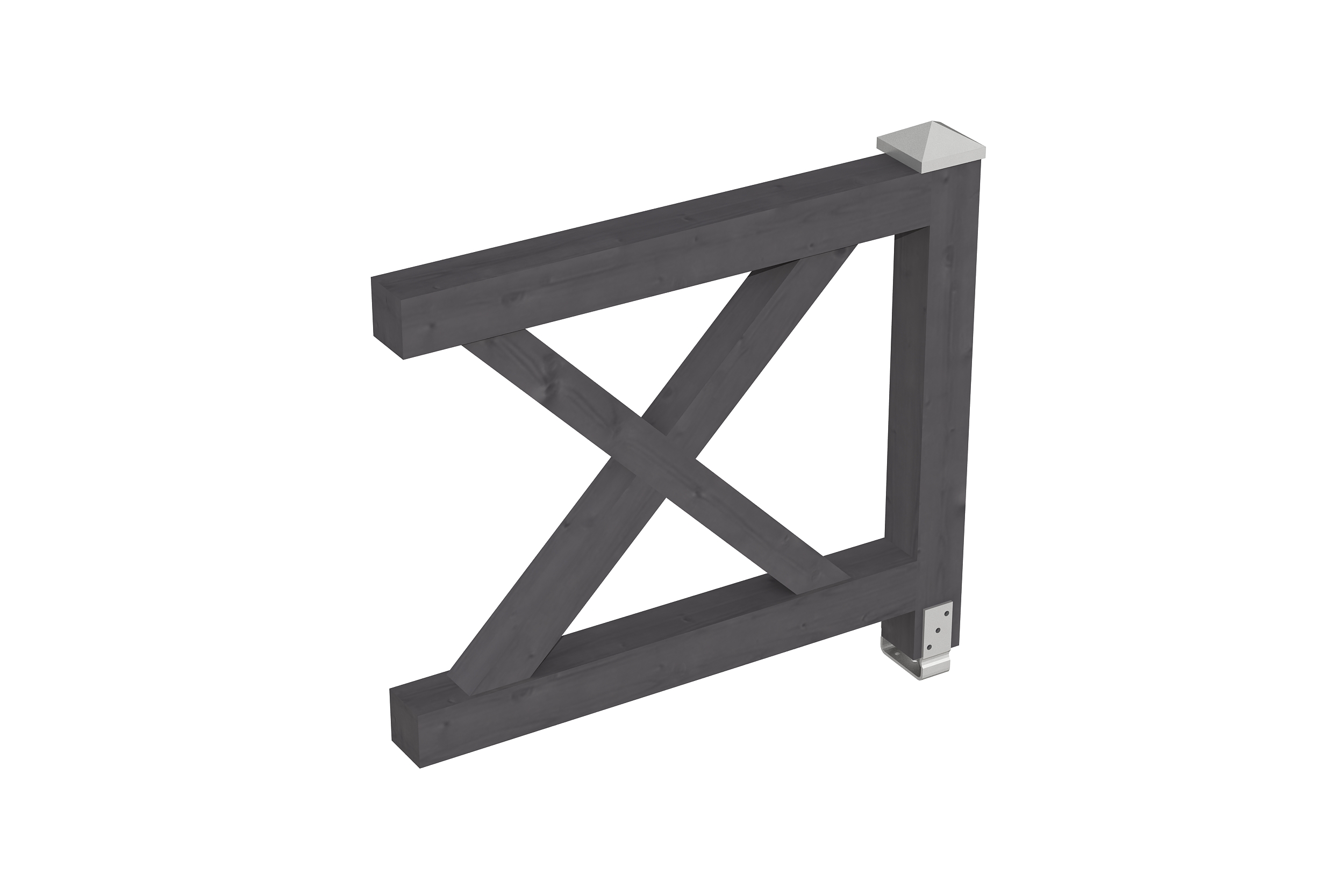 Brüstung Andreaskreuz 108 x 84 cm, Fichte, schiefergrau