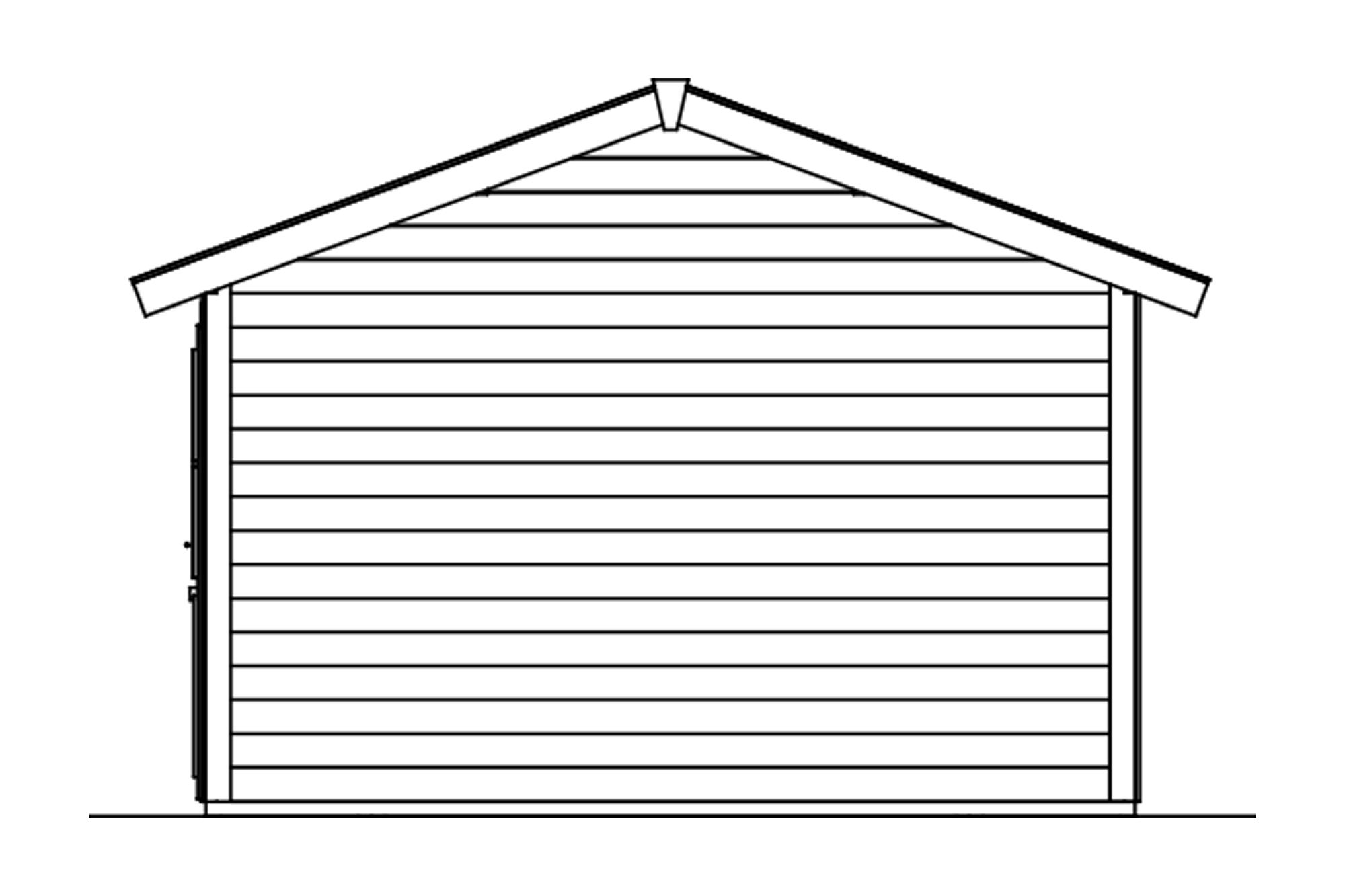 Grafik (Ansicht von hinten): Holzgarage Varberg 1
