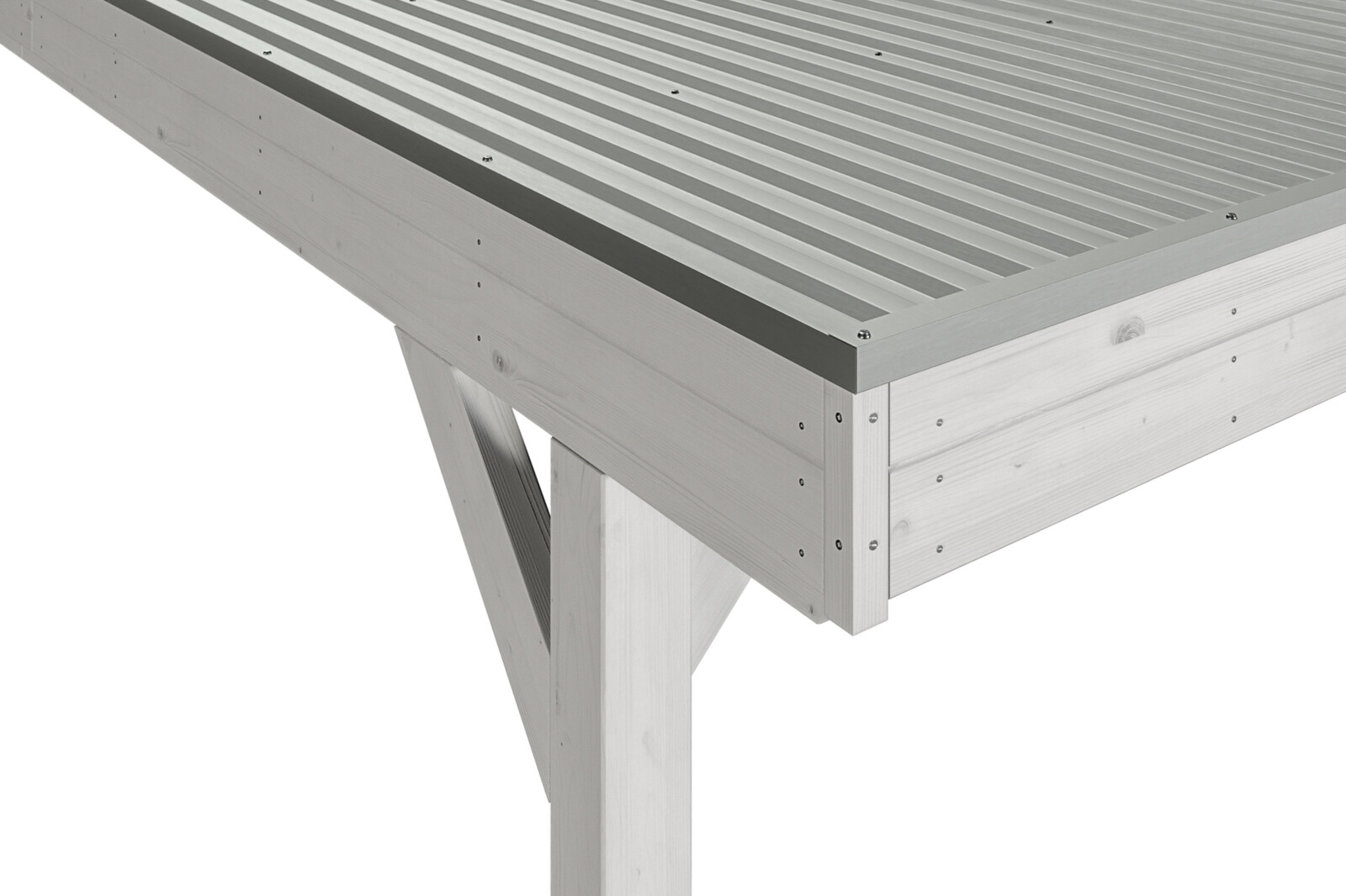 Carport Grunewald 427 x 554 cm mit Aluminiumdach, weiß