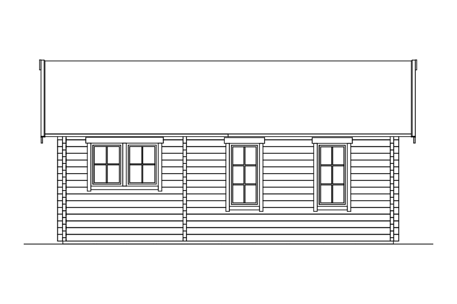 Chalet de loisirs TORONTO 4, 420x660cm, 70mm, toit isolable (pour bardeaux)