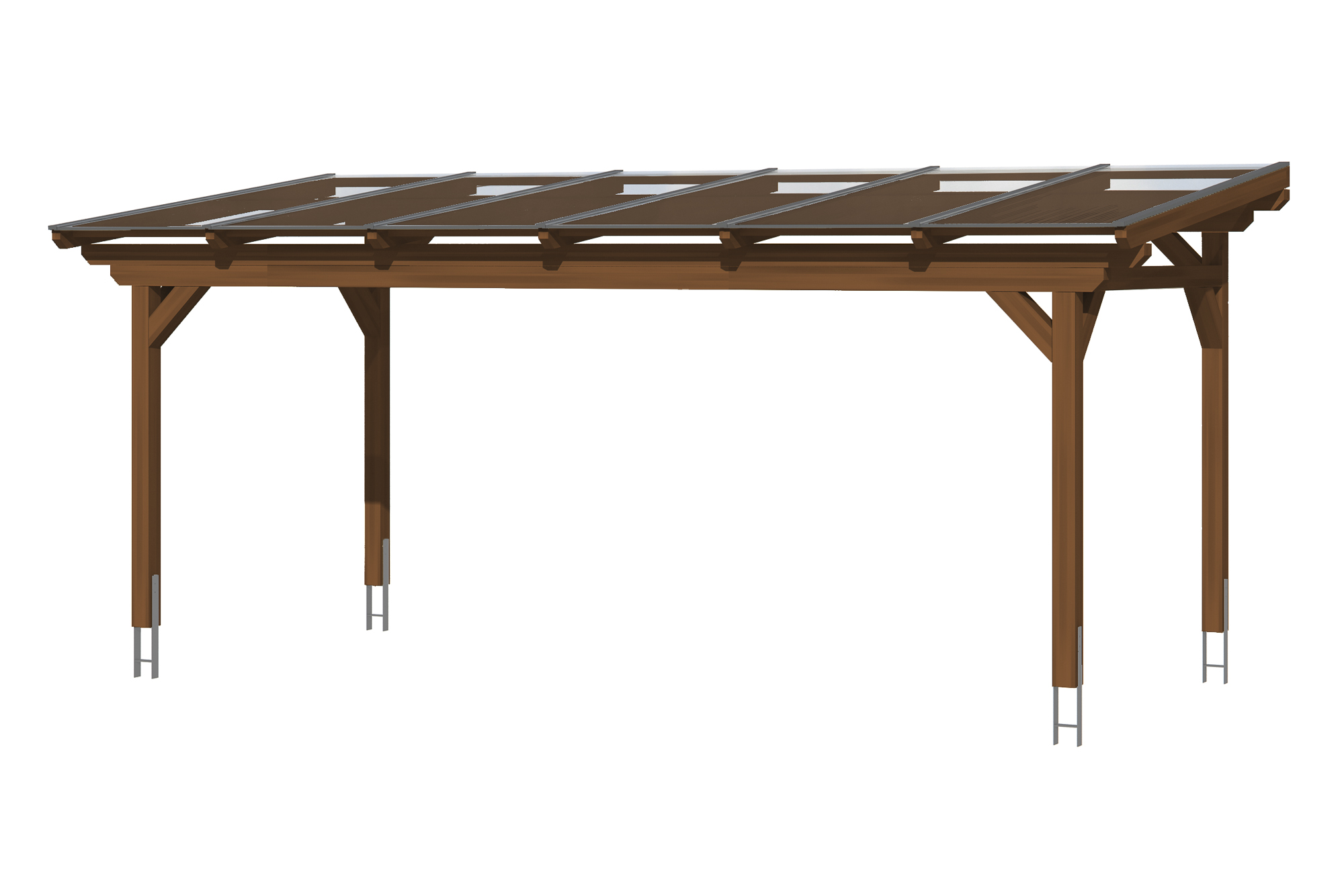 Produktbild: Terrassenüberdachung Sanremo, Breite 648 cm, farblich behandelt in nussbaum