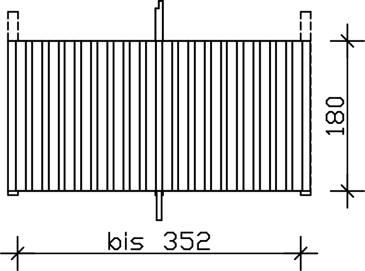 Grafik: Rückwand aus Deckelschalung 341 x 180 cm