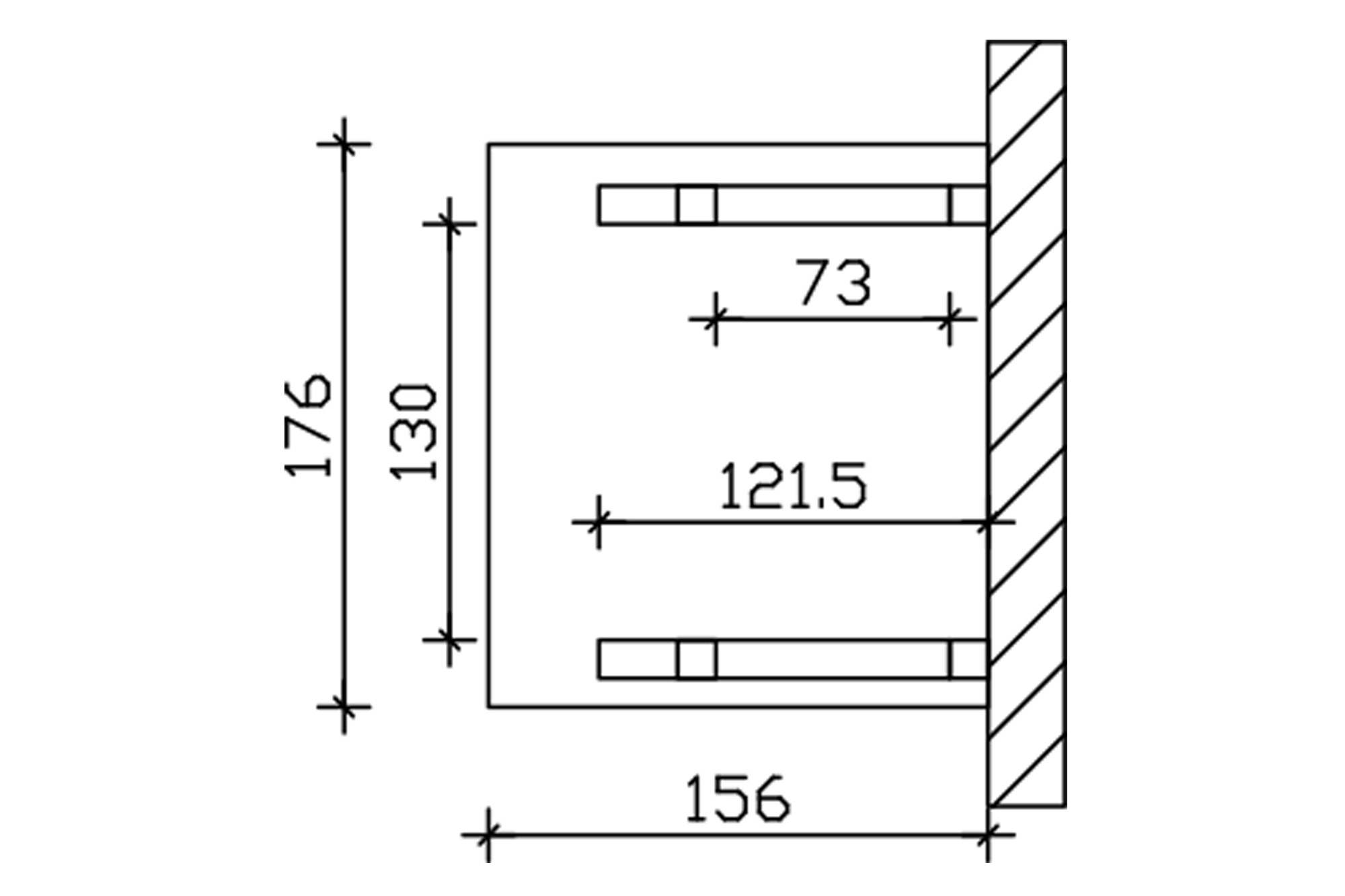 Vordach Potsdam Typ 4, 176 x 156 cm, eiche hell