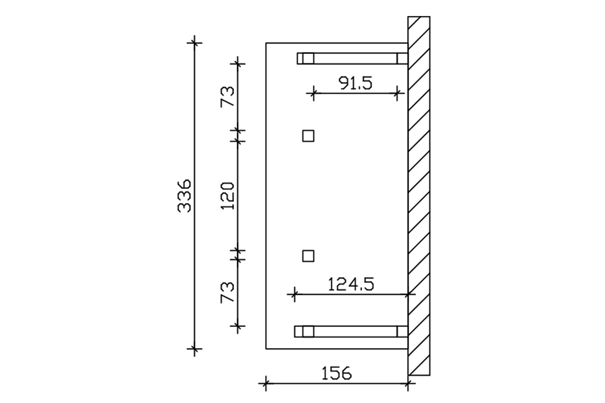 Vordach Paderborn Typ 5, 336 x 156 cm, eiche hell