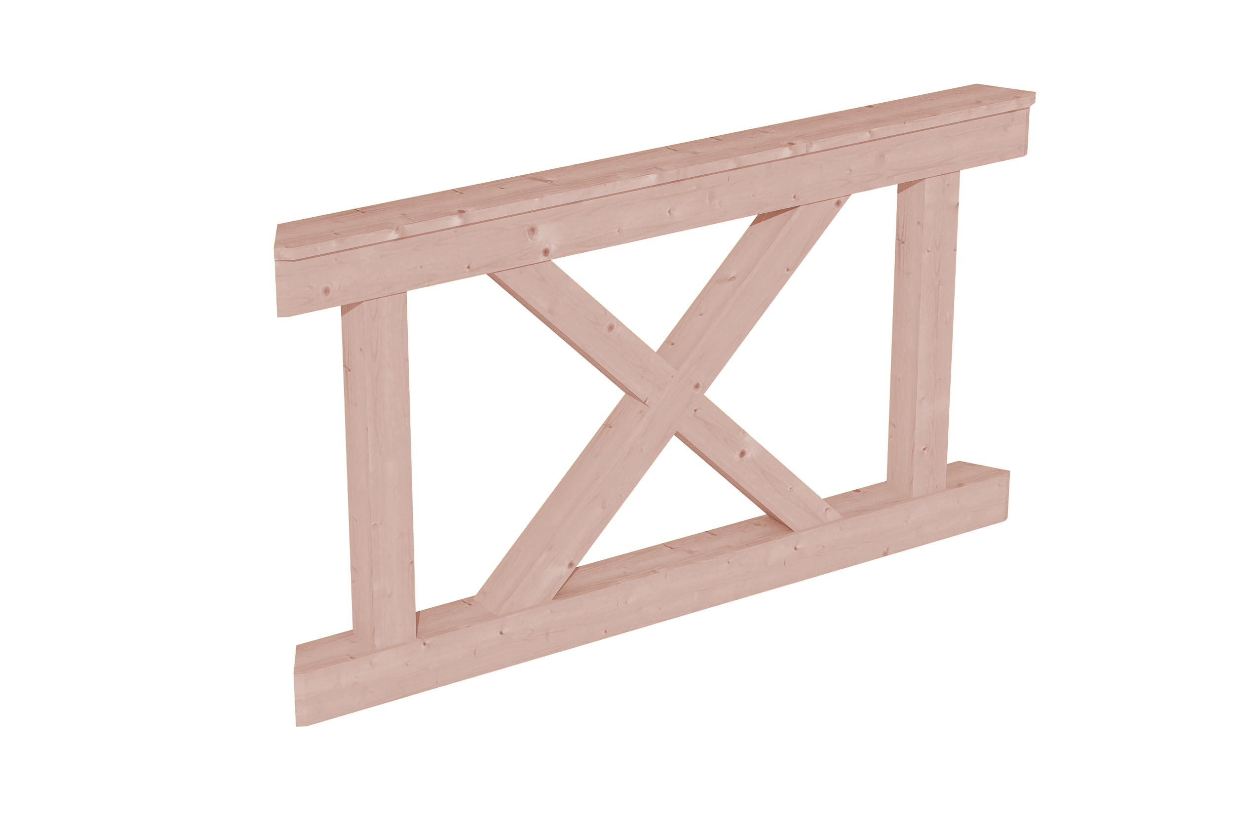 Brüstung Andreaskreuz 150 x 84 cm, Douglasie, natur