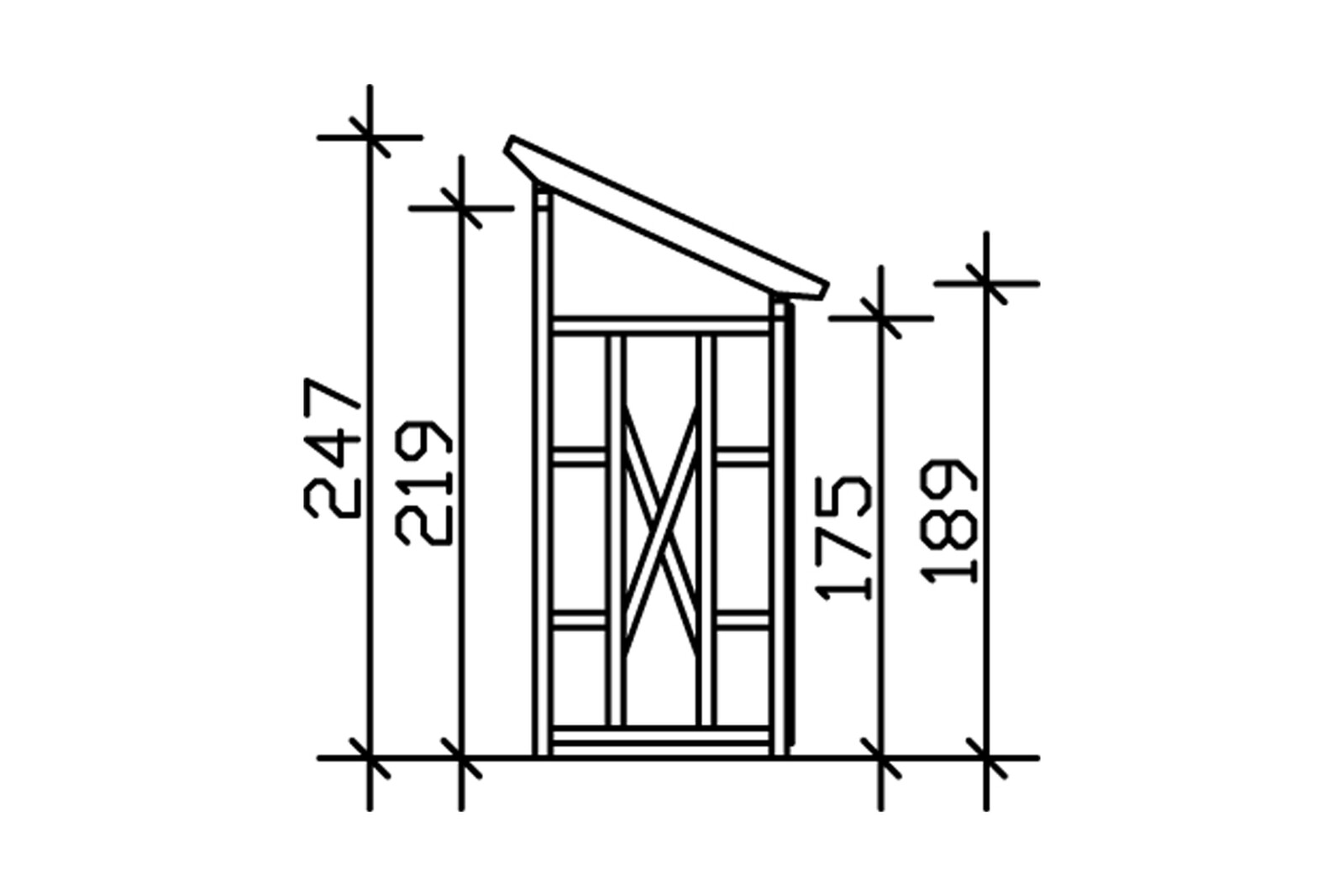 Holzunterstand Lars 2, 290 x 128 cm, natur