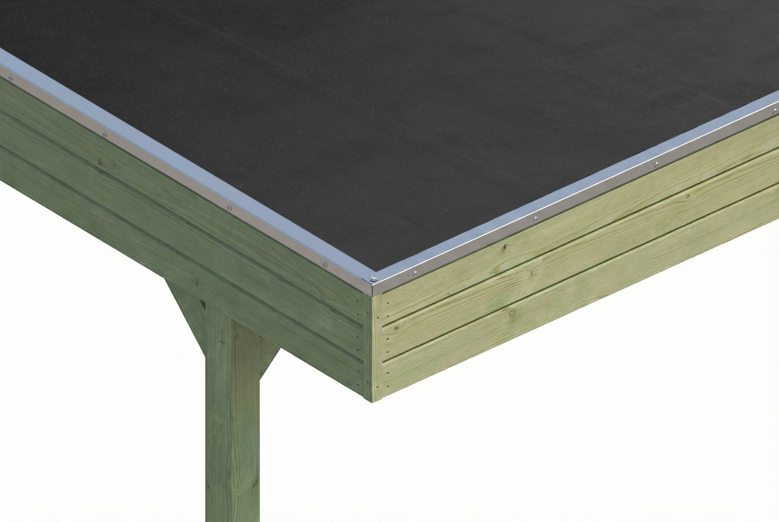 Carport Friesland 546 x 708 cm, met EPDM dak, groen geïmpregneerd