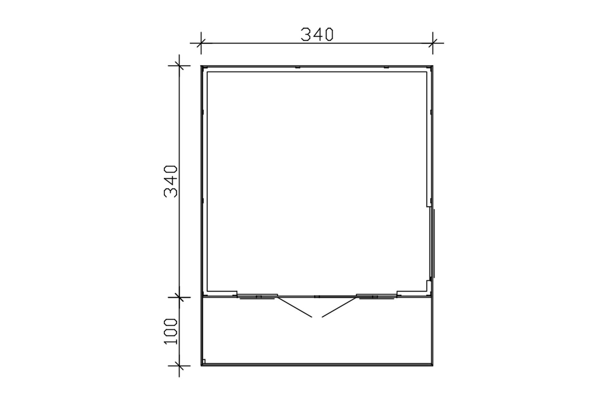 Summer house Tokio 2, 340 x 340 cm, insulated, slate-grey