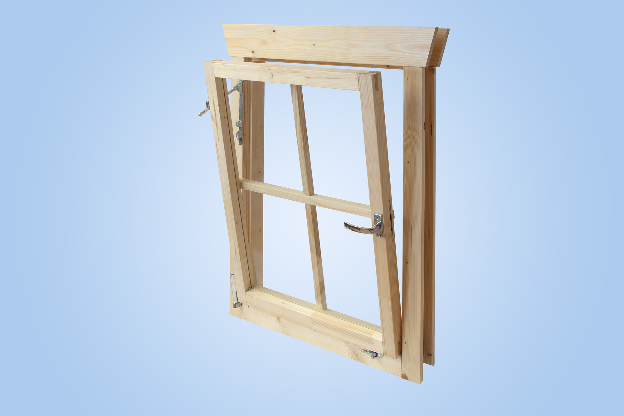 Fenster geöffnet (Kippfunktion), Darstellung mit Sprossen