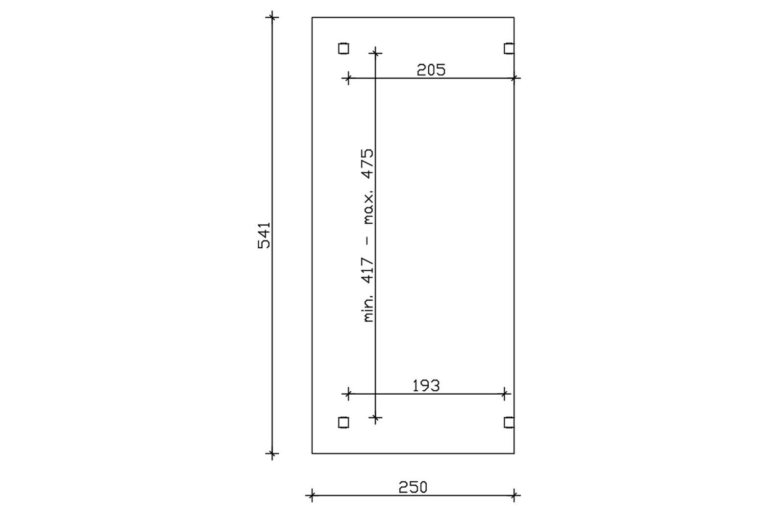 Tonnelle SANREMO 541x250cm, bois lamellé-collé, traitement coloré chêne clair