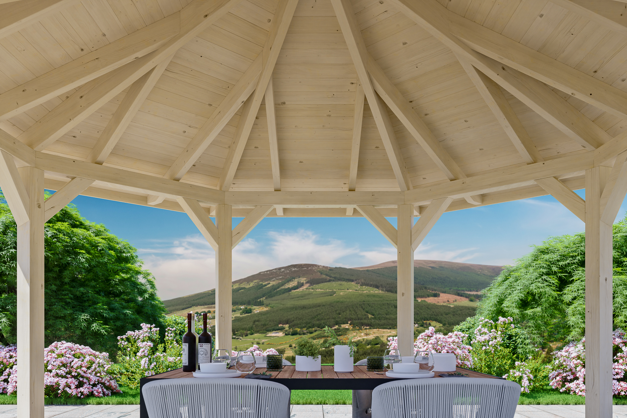 Detailbild: Innenansicht Pavillon Nice 2, farblich unbehandelt