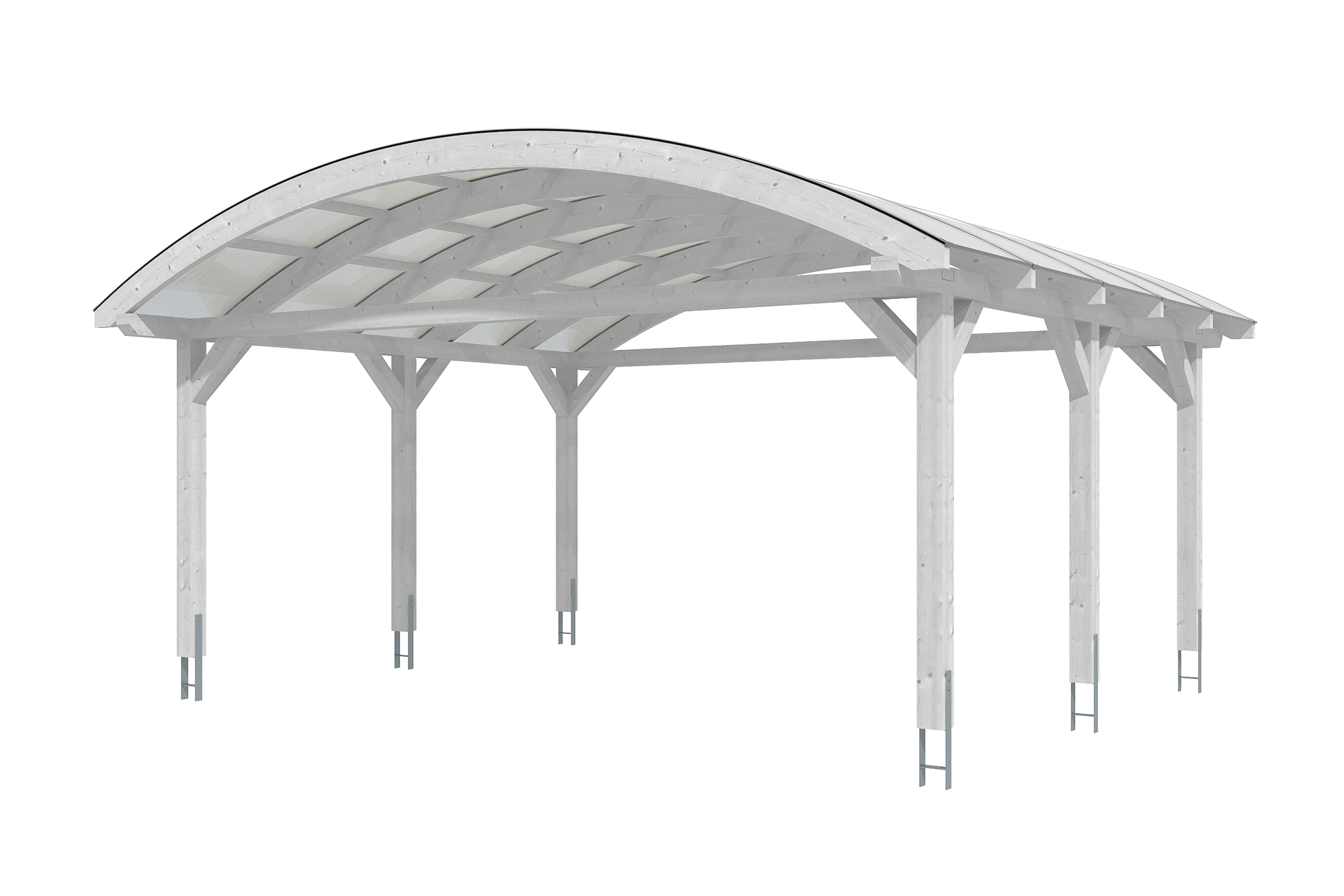 Produktbild: Carport Franken 635 x 541 cm, farblich behandelt in weiß