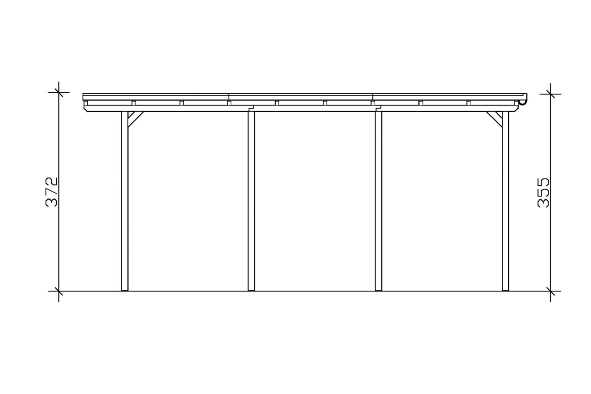 Grafik (Schnitt): Carport EmslandCaravan 404 x 846 cm