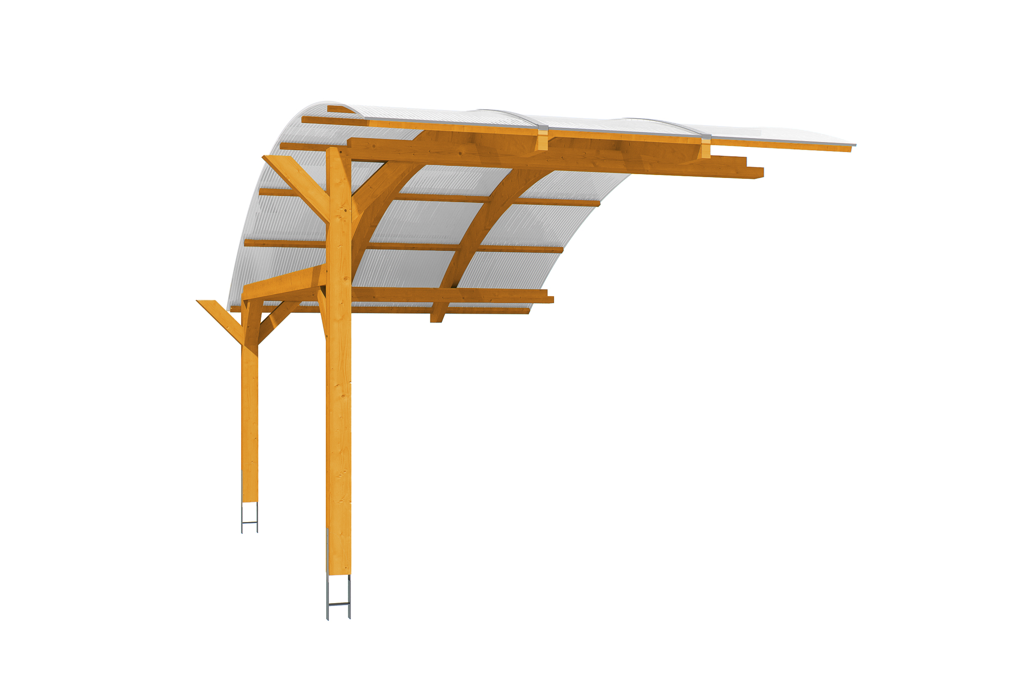 Produktbild: Carport Schwaben (Stellplatzerweiterung) 299 x 630 cm, farblich behandelt in eiche hell
