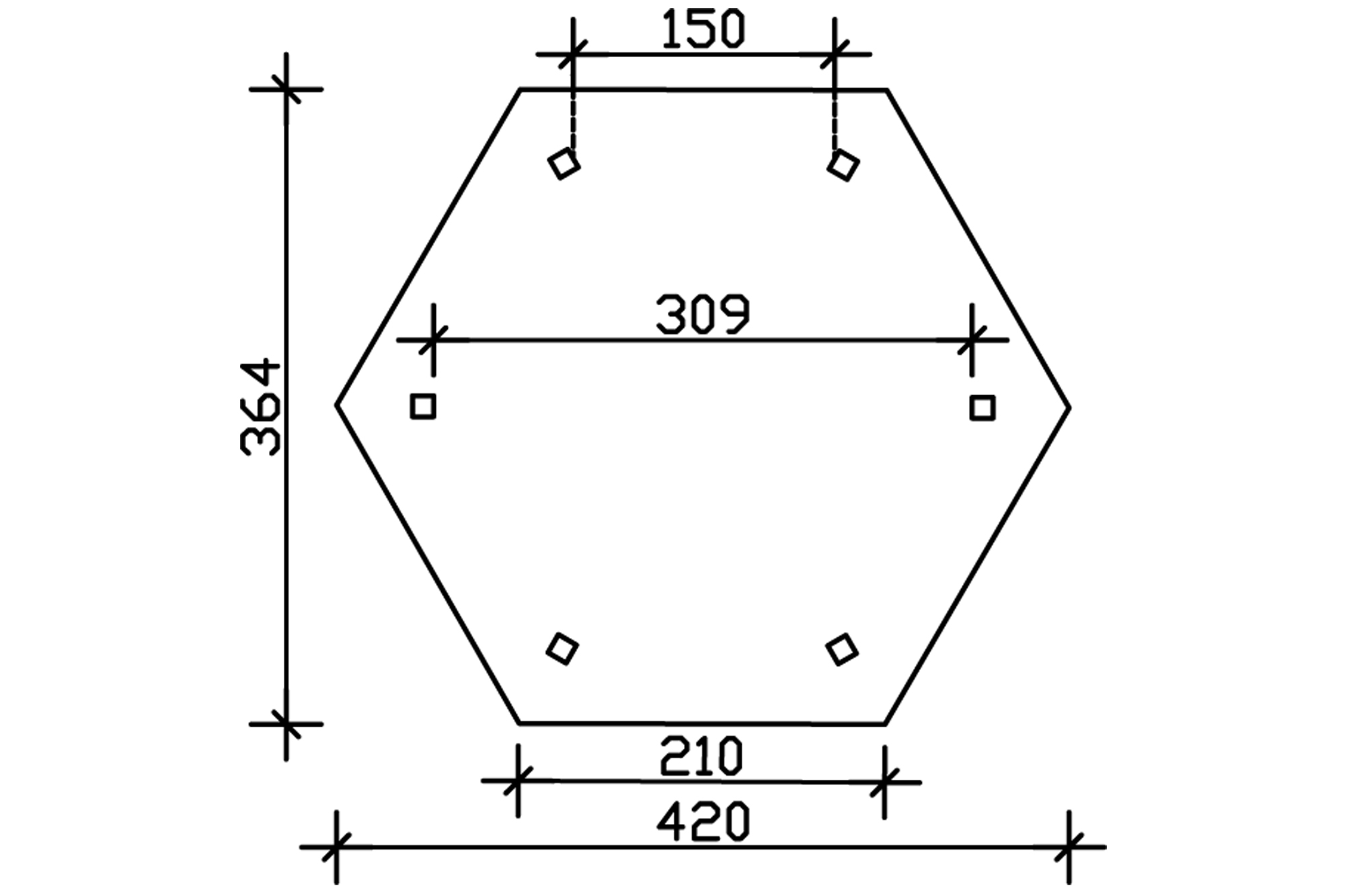 Gloriette COLMAR 2 (ø 420cm) hexagonale, douglas, non traité