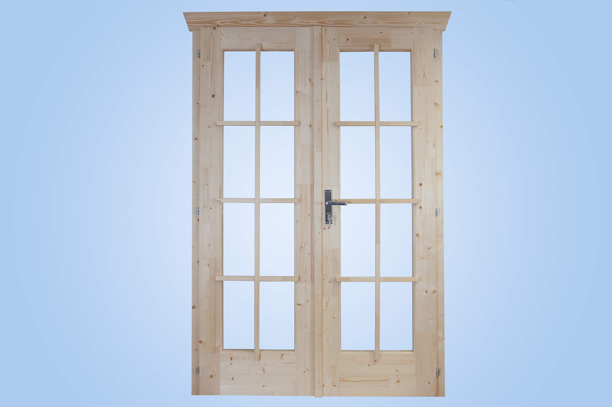 Doppeltür von außen, Darstellung mit Sprossen