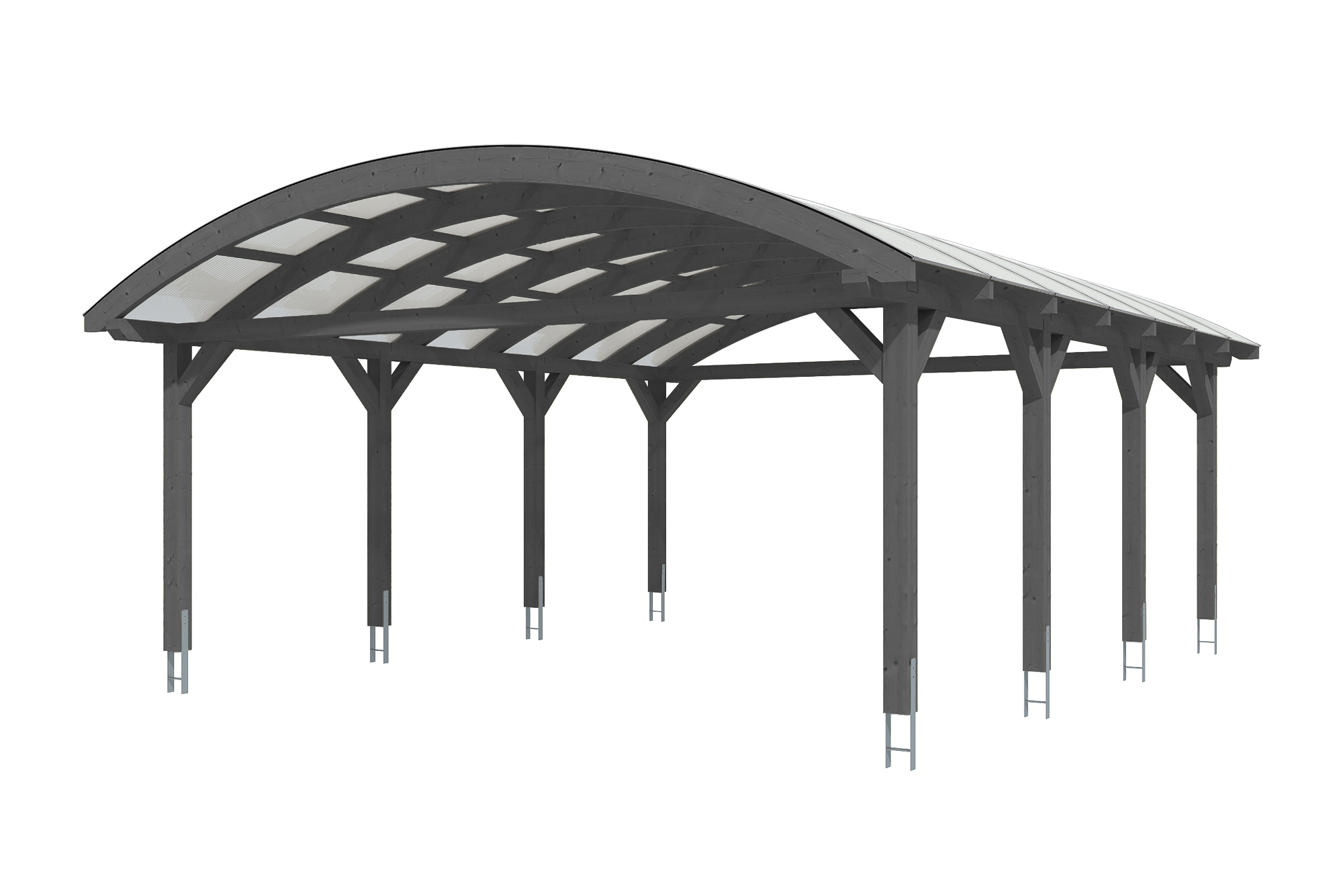 Produktbild: Carport Franken 635 x 755 cm, farblich behandelt in schiefergrau
