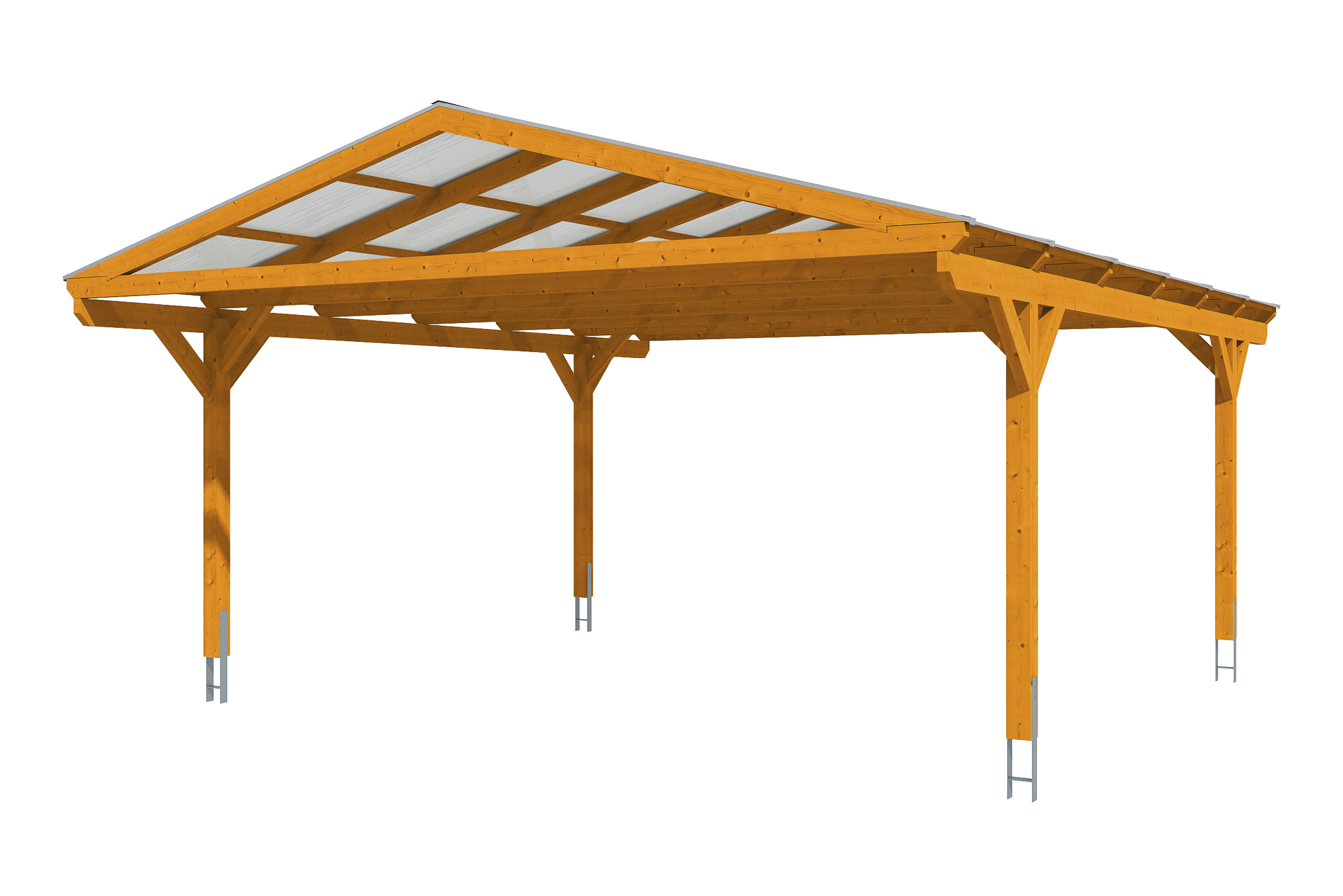 Produktbild: Carport Westerwald 570 x 648 cm, farblich behandelt in eiche hell