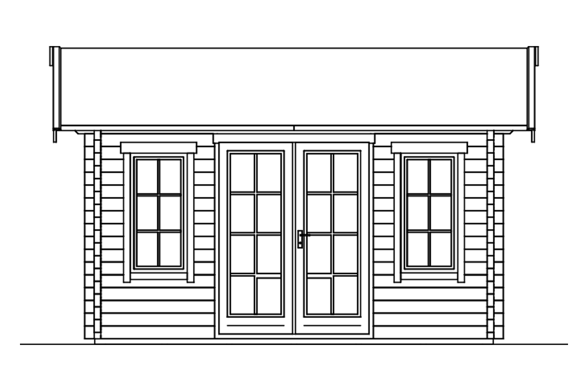 Tuinhuis Montreal 1, 70plus 420 x 300 cm, basishuis, onbehandeld