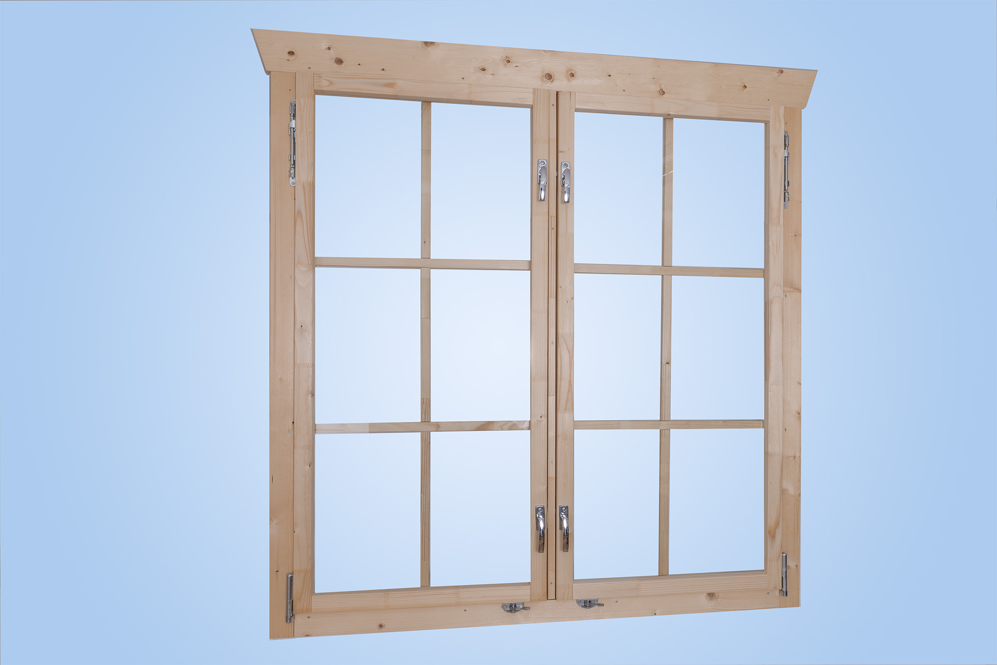 Fenster von innen, Darstellung mit Sprossen