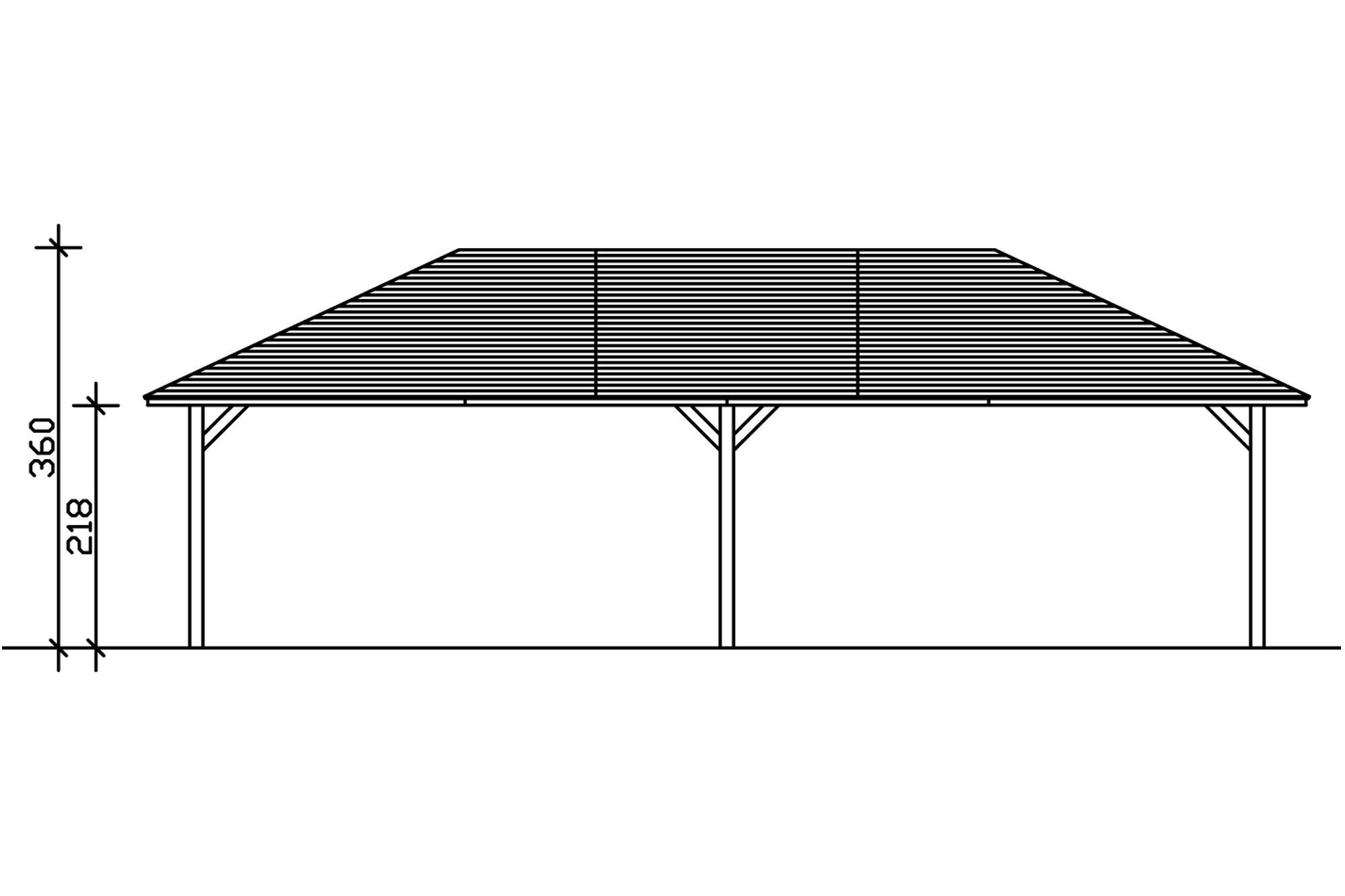 Gloriette ORLEANS 4, 569x1046cm, bois lamellé-collé, traitement coloré gris ardoise