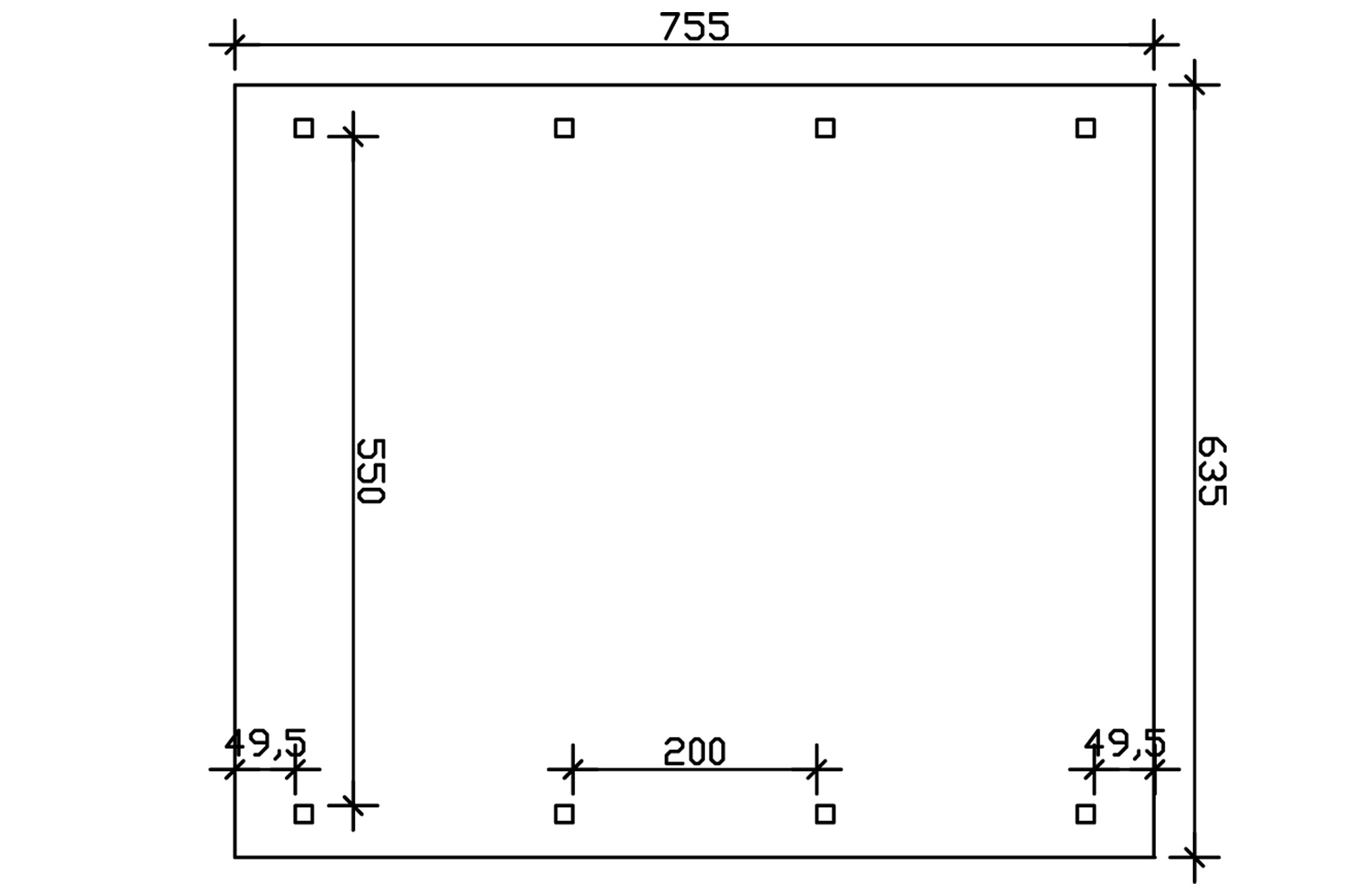 Bogendach-Carport Franken 635 x 755 cm, eiche hell