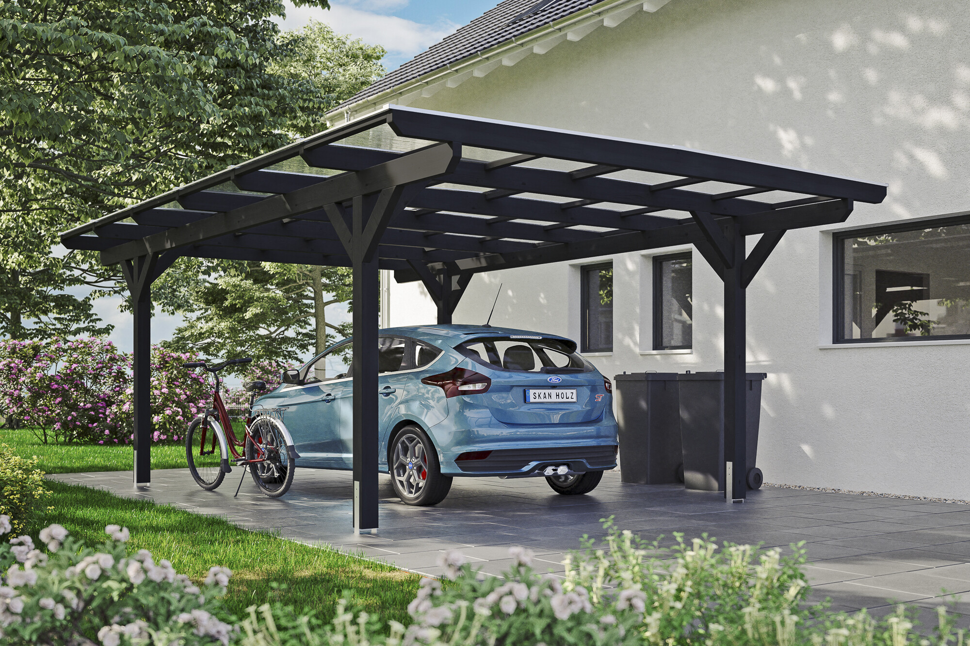 Carport Odenwald 428 x 648 cm, anthrazit