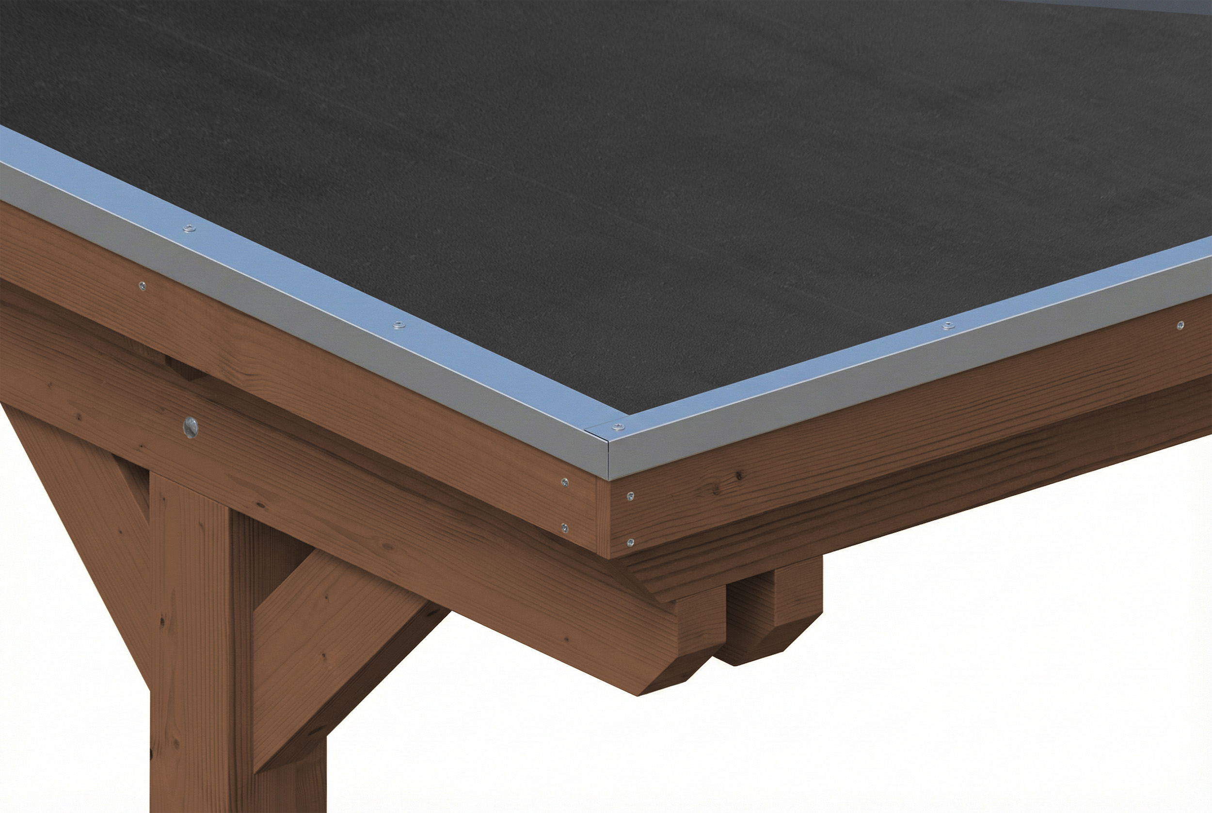 Carport Emsland 340 x 604 cm mit EPDM-Dach, nussbaum