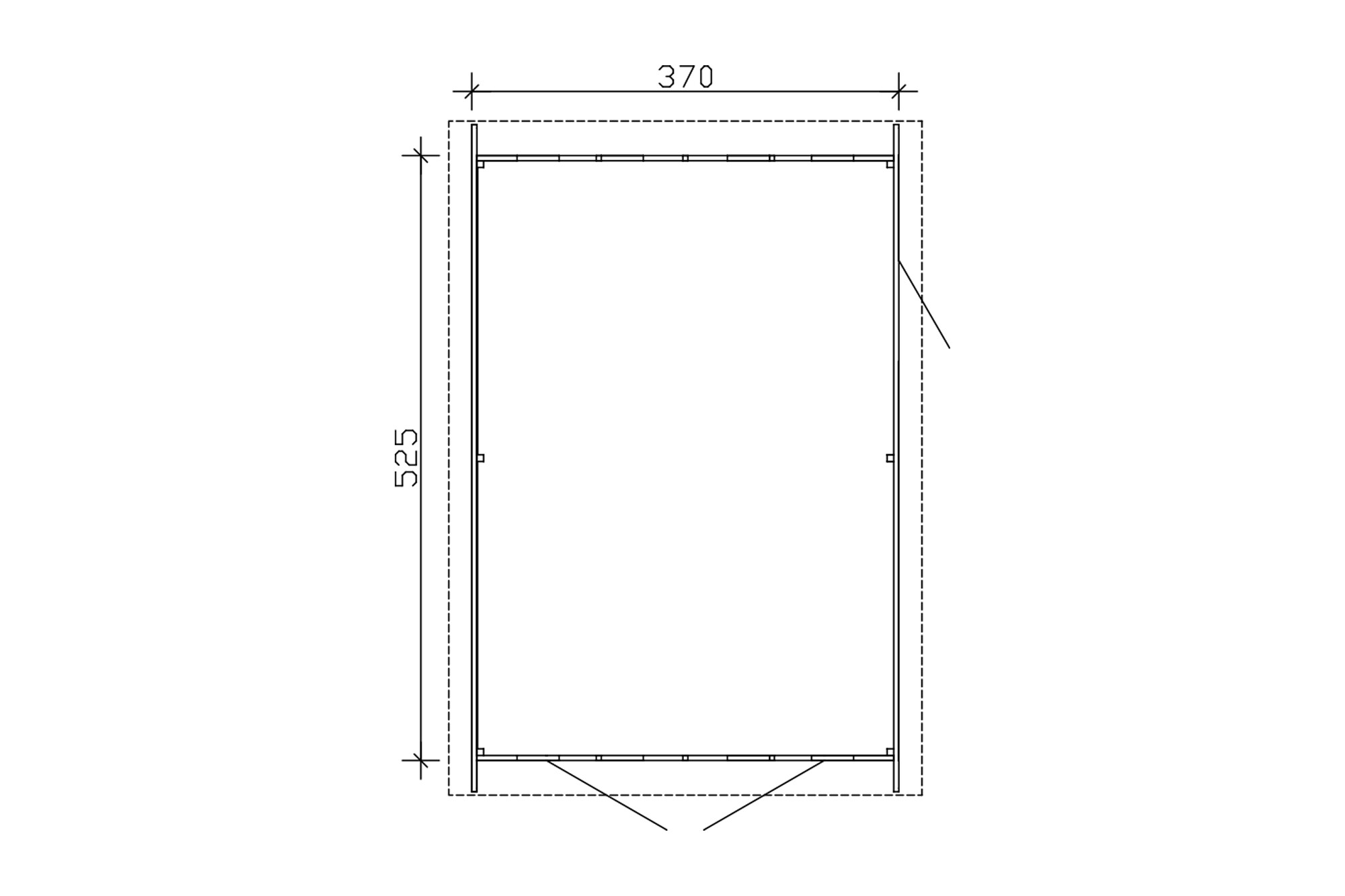 Wooden garage Varberg 1, 370 x 525 cm, swedish red