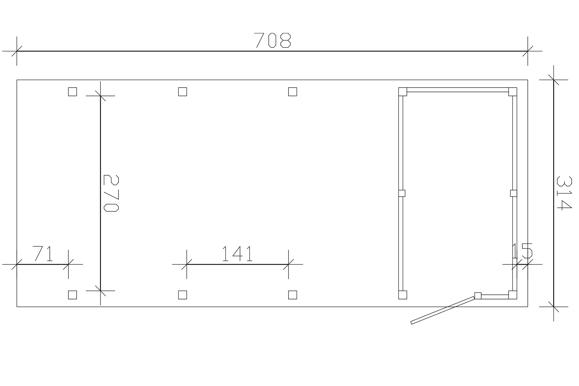 Grafik (Grundriss): Carport Friesland Set 12