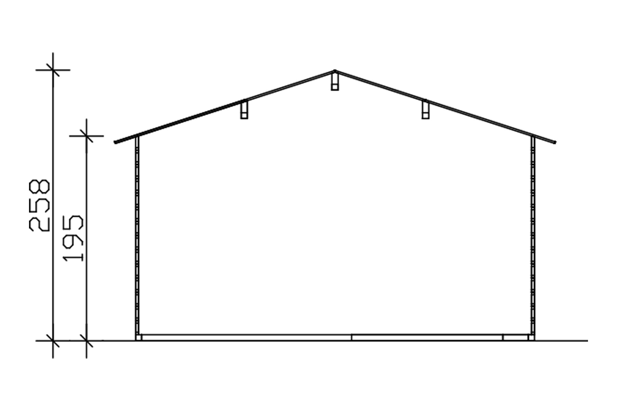 Abri de jardin ALICANTE 380x513cm, avec remise 380x150cm, 28mm, non traité